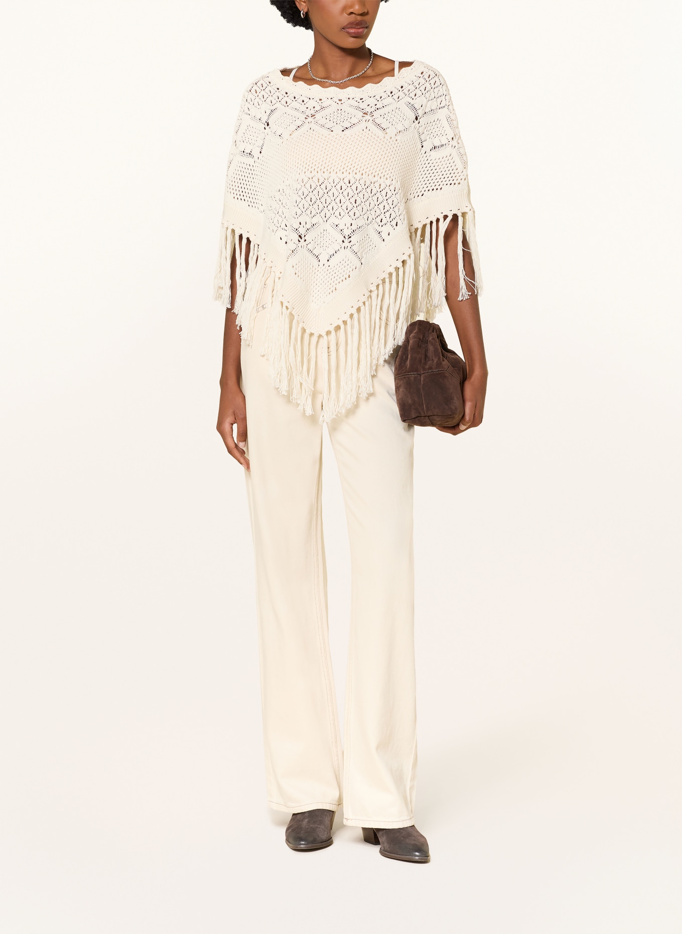 ba&sh Poncho SANDY: ECRU