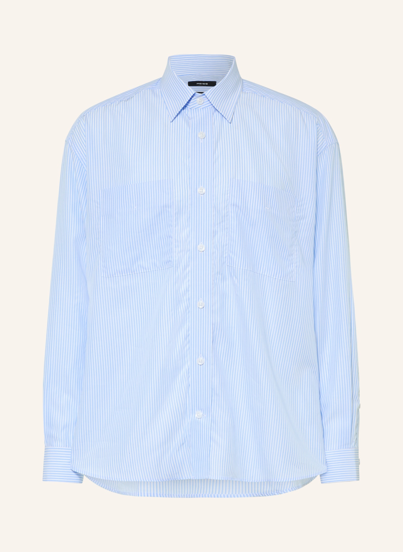 REISS OVANTE Comfort Fit Shirt: LIGHT BLUE / BLUE / WHITE