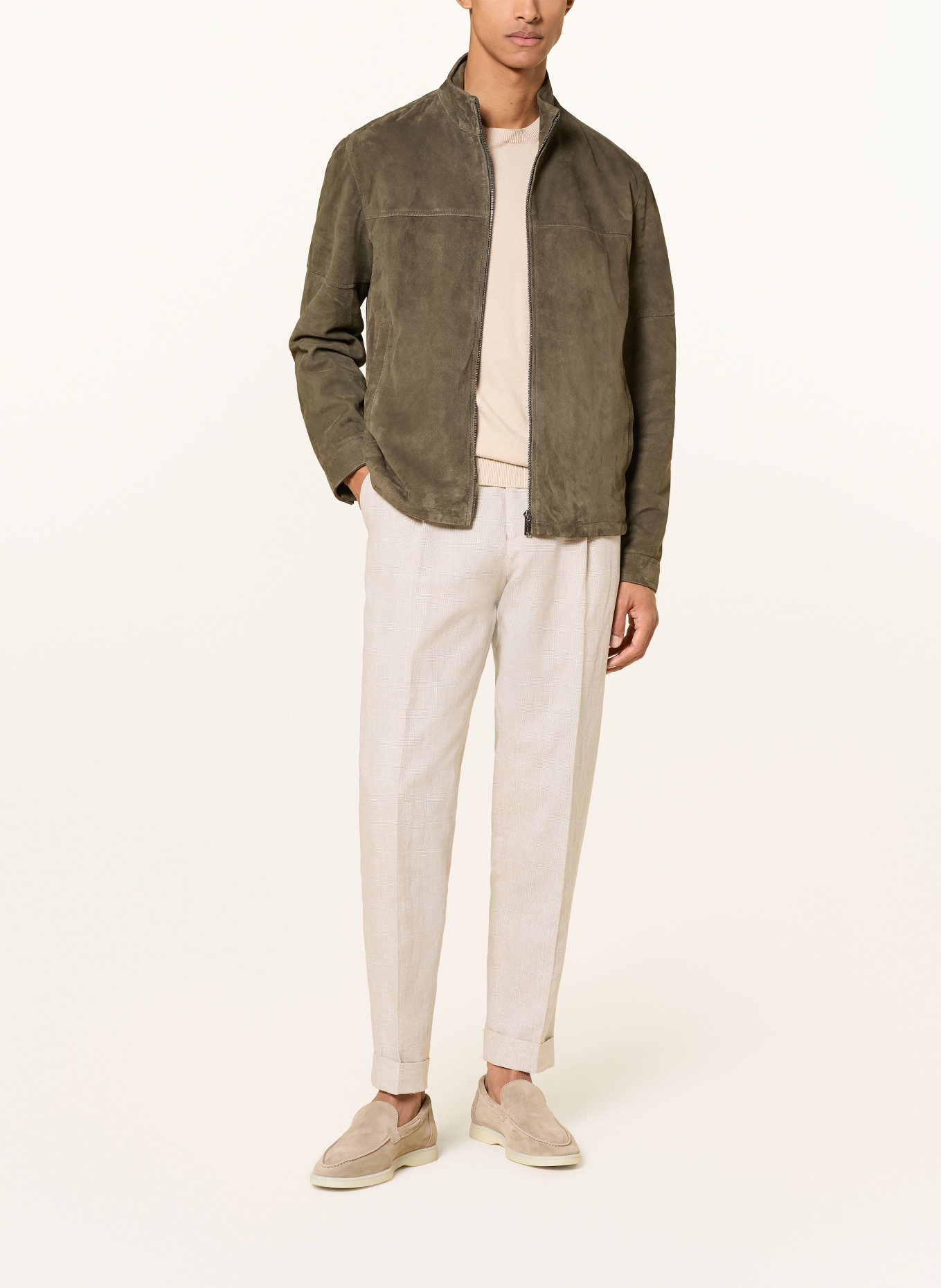 REISS FINCH Extra Slim Fit Chino Pants with Linen: BEIGE