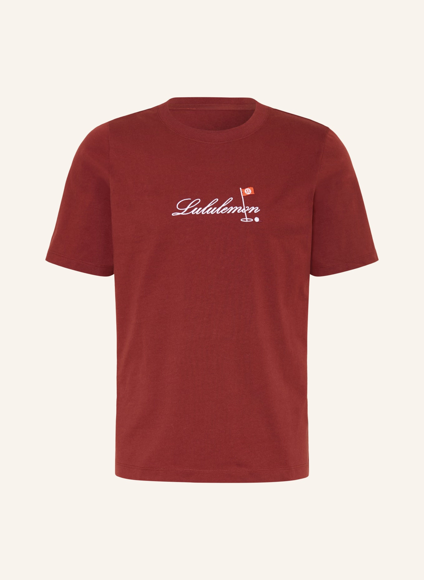 lululemon HEAVYWEIGHT T-shirt: DARK RED / WHITE