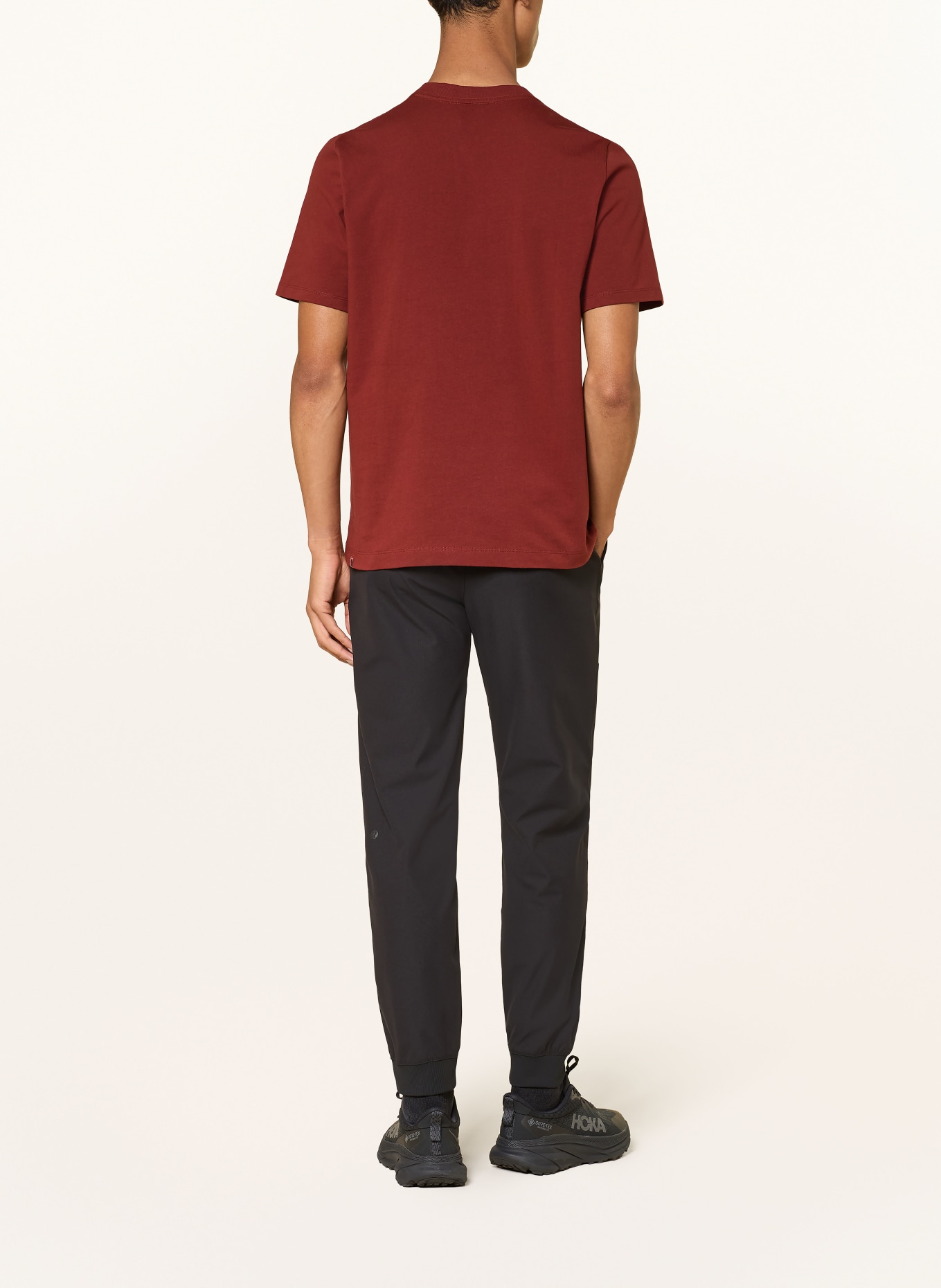 lululemon HEAVYWEIGHT T-shirt: DARK RED / WHITE