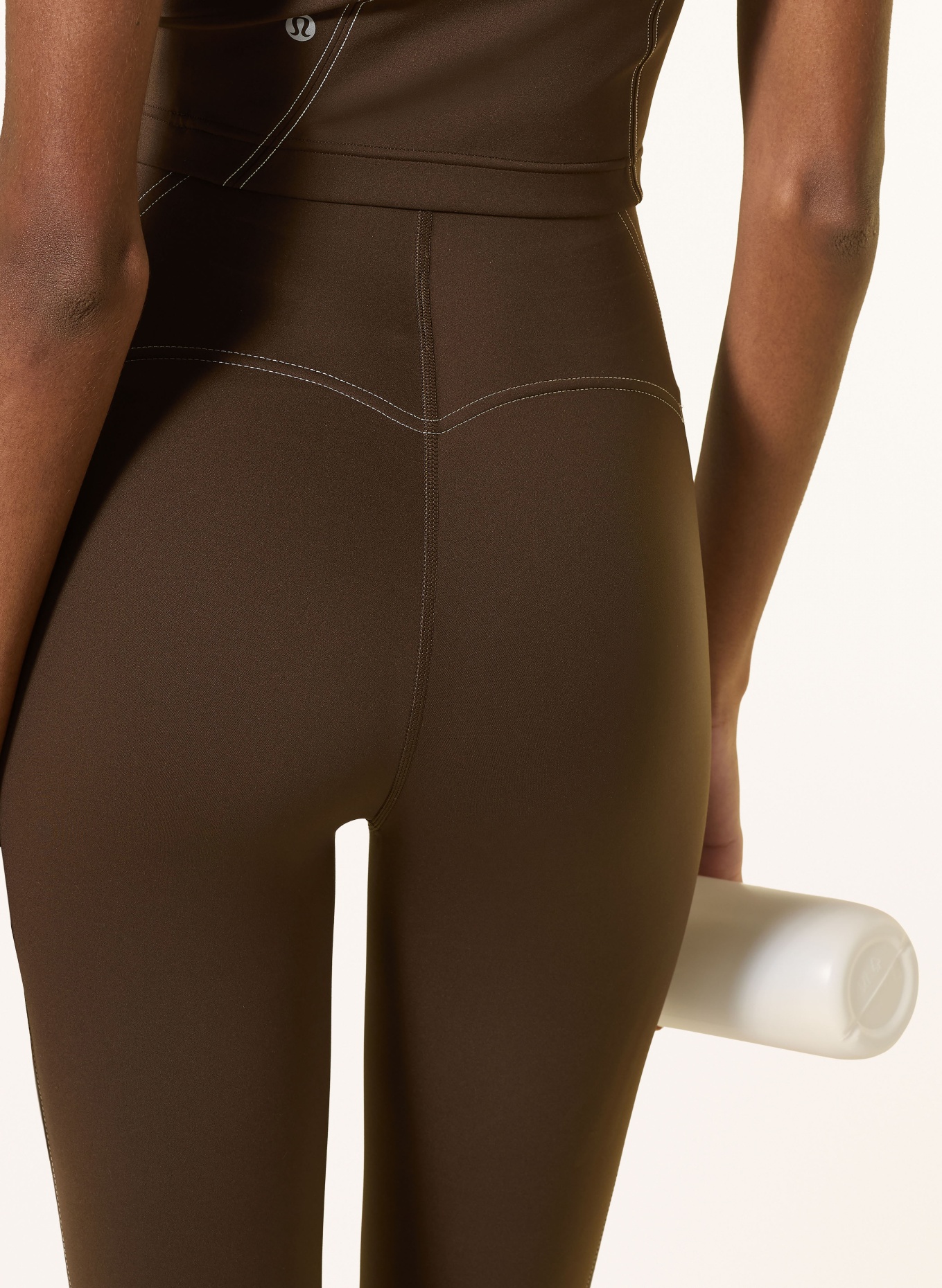 lululemon Tights GLOW UP SHR 25IN: DARK BROWN / WHITE
