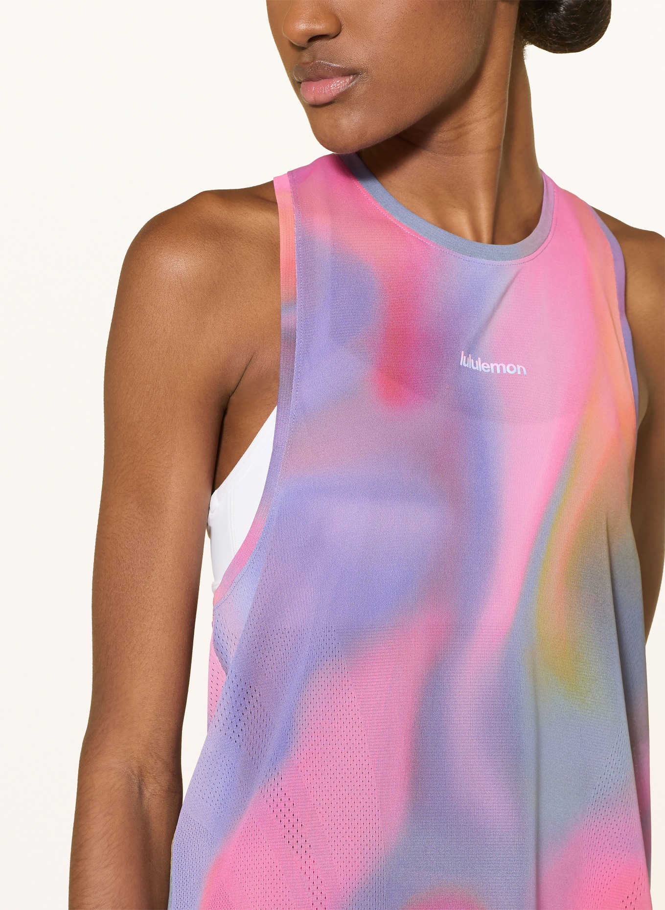 lululemon Women's Running Top STREAKER: PINK / ORANGE / BLUE