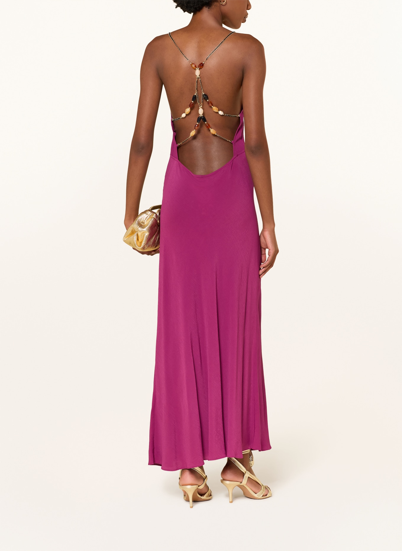 ba&sh Kleid HANY mit Schmucksteinen: DUNKELLILA