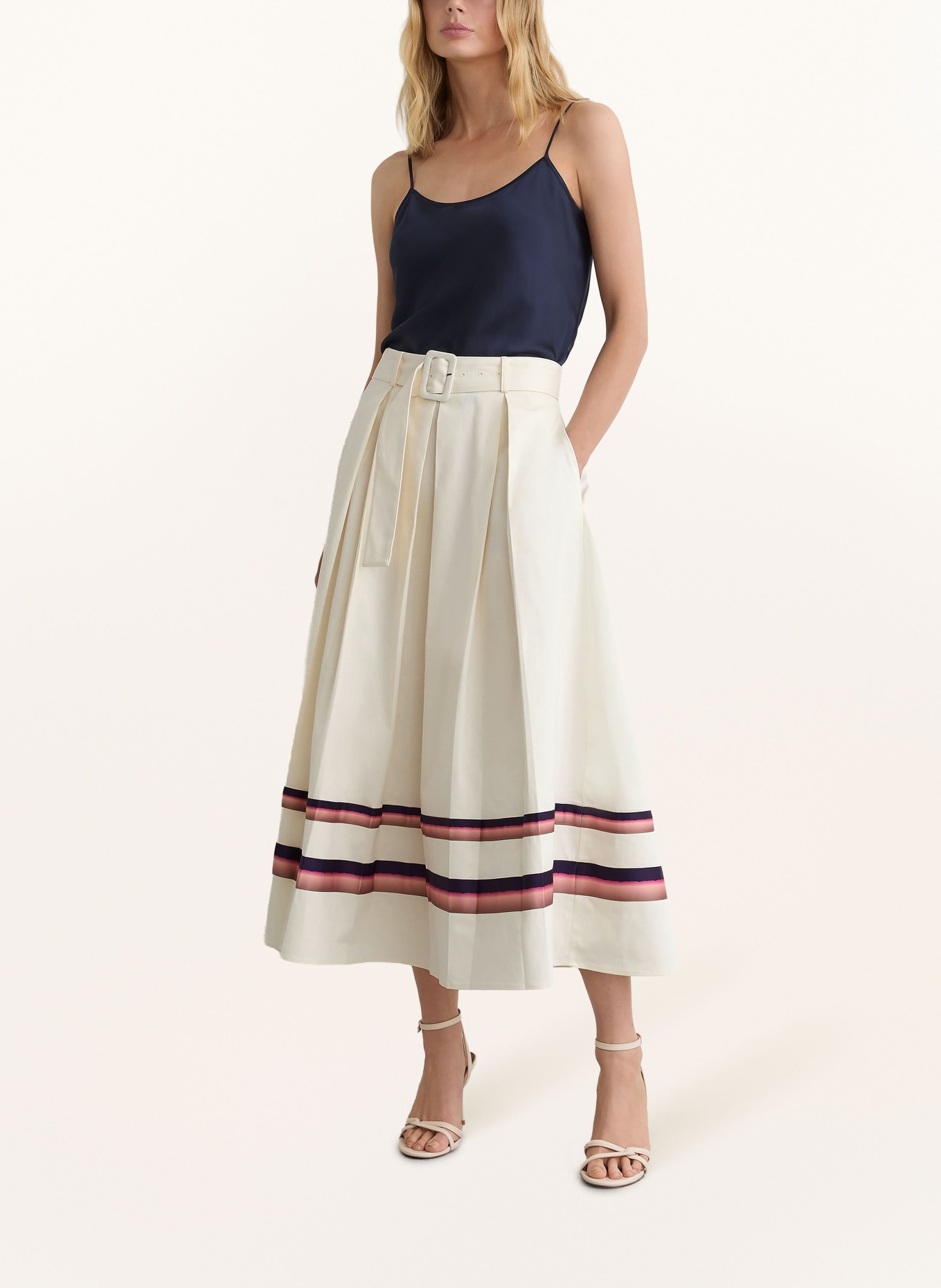 REISS Faltenrock RIAN: CREME / ROSA / LILA