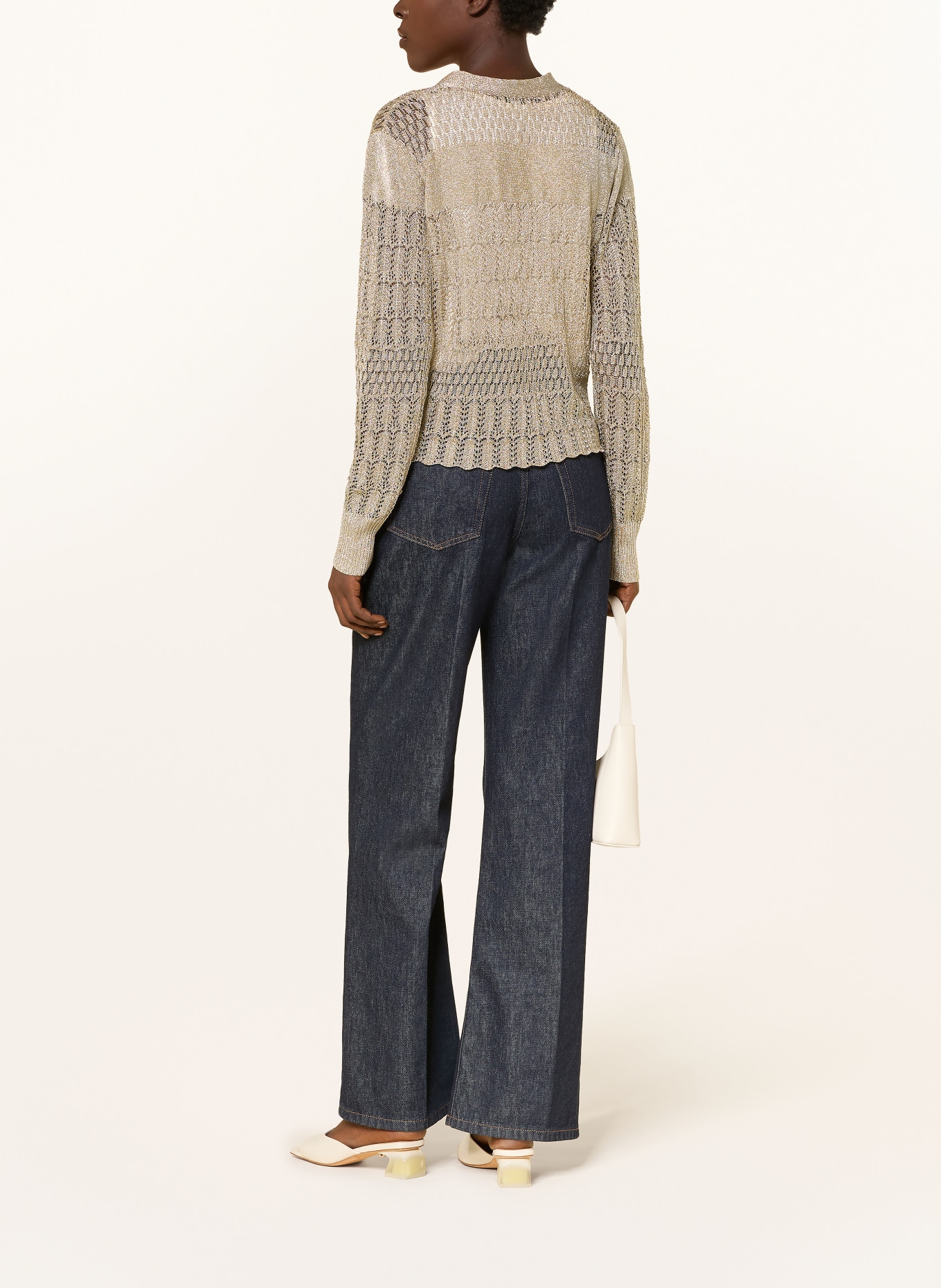 REISS Cardigan SUZANNE avec fil pailleté: OR