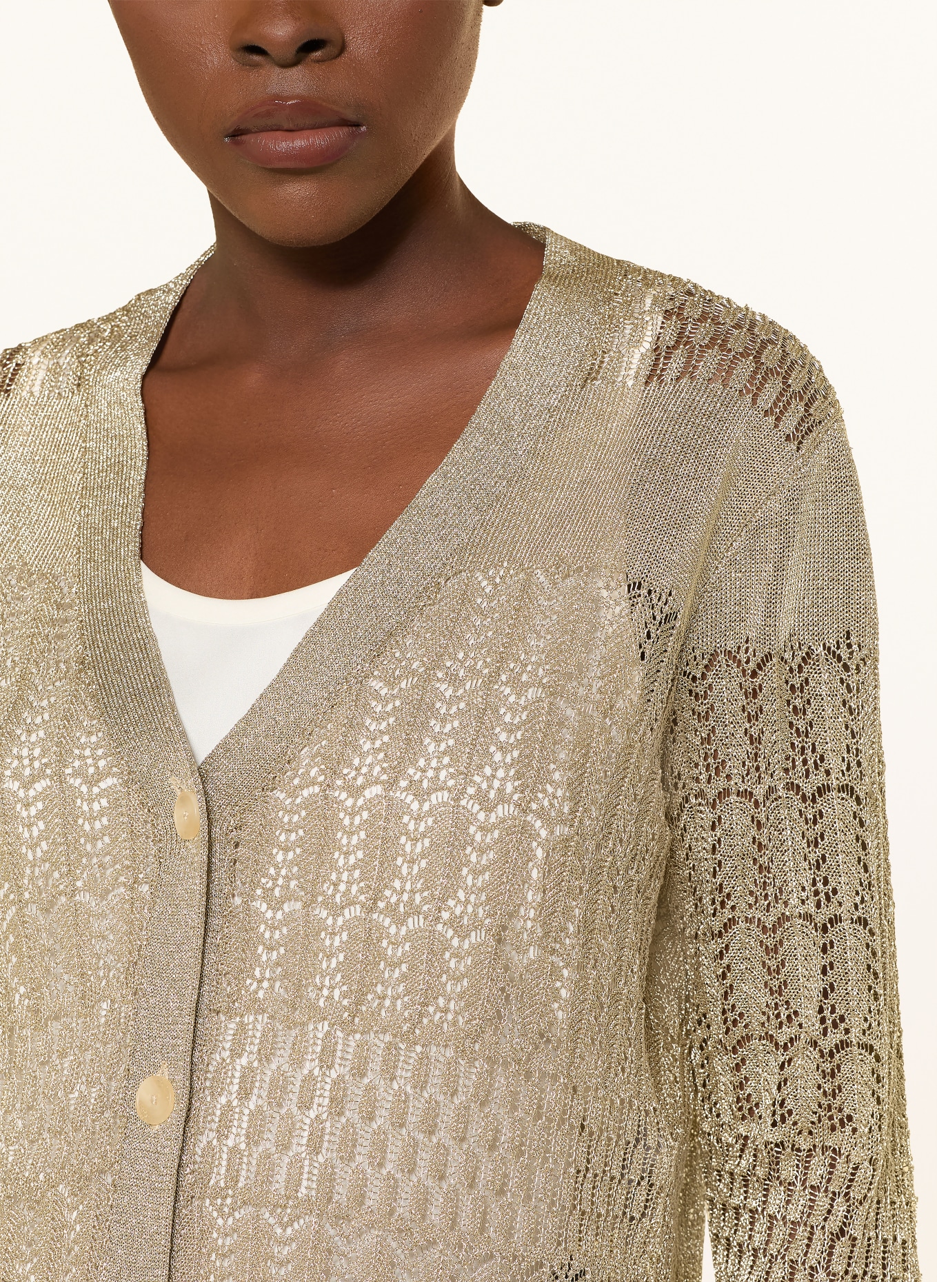 REISS Cardigan SUZANNE avec fil pailleté: OR