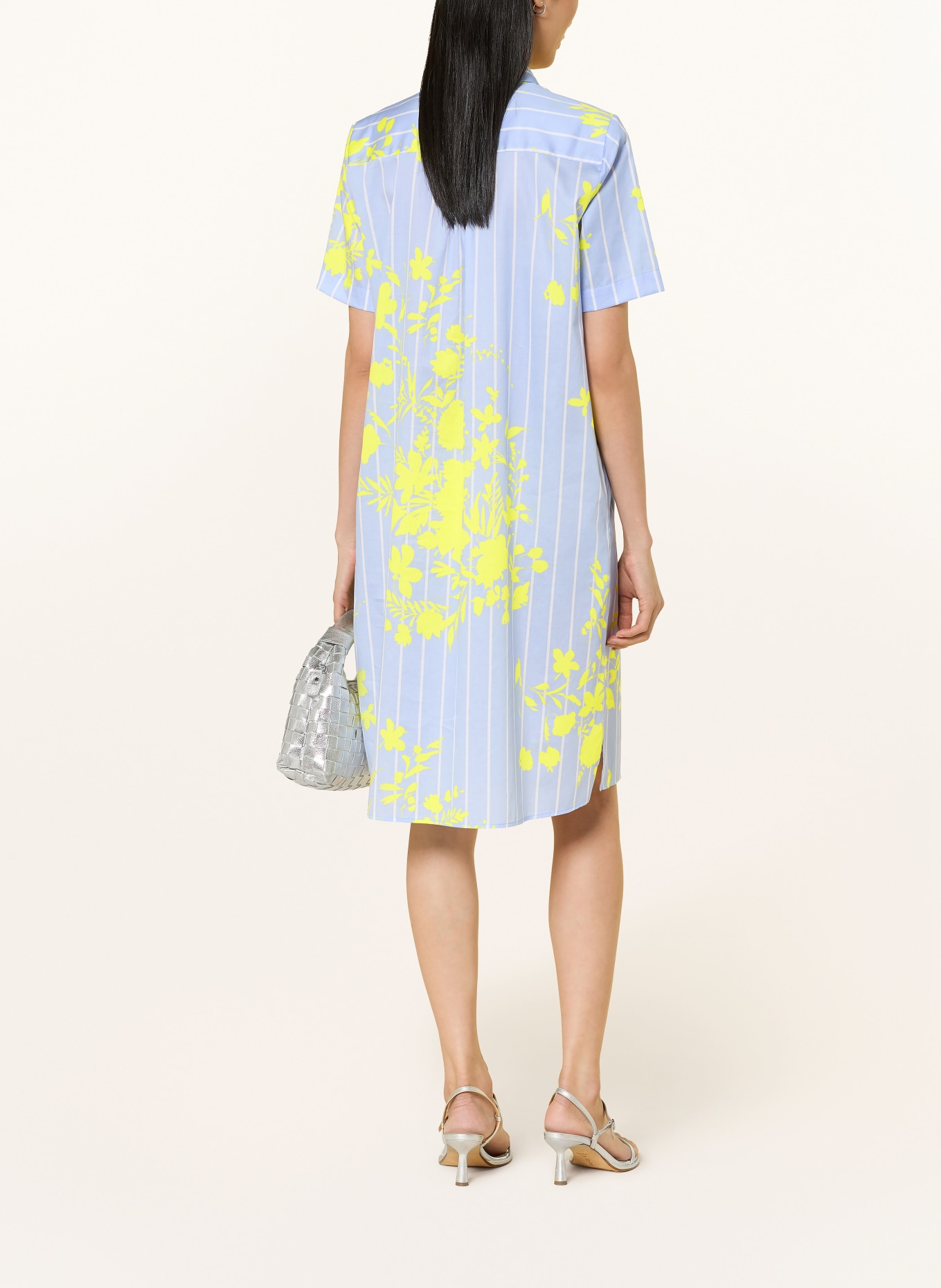 MILANO ITALY Shirt dress: LIGHT BLUE / NEON GREEN / WHITE