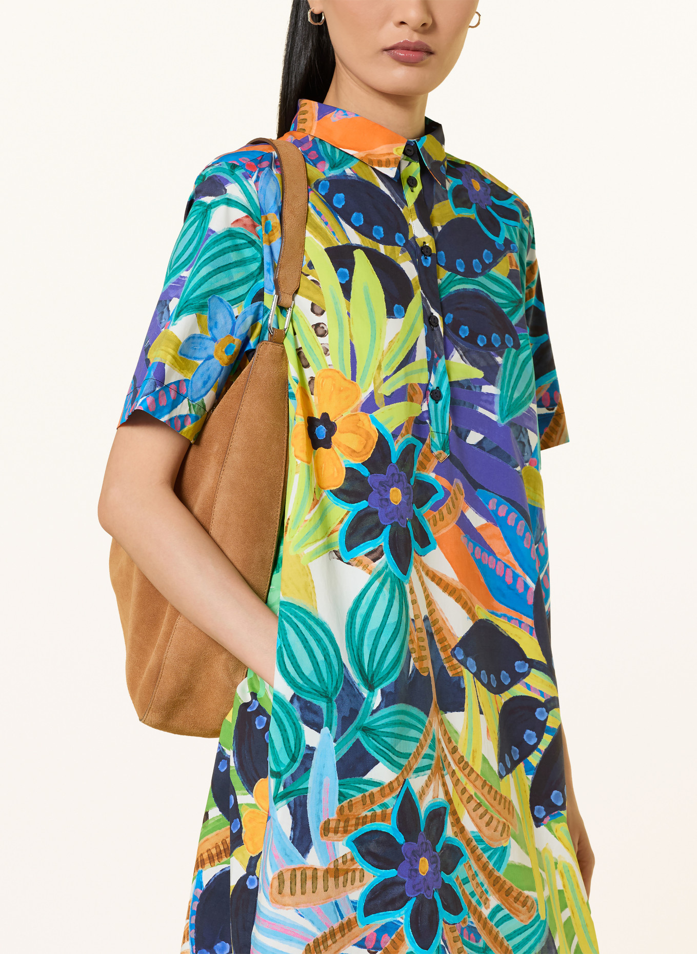 MILANO ITALY Shirt dress: DARK BLUE / YELLOW / GREEN