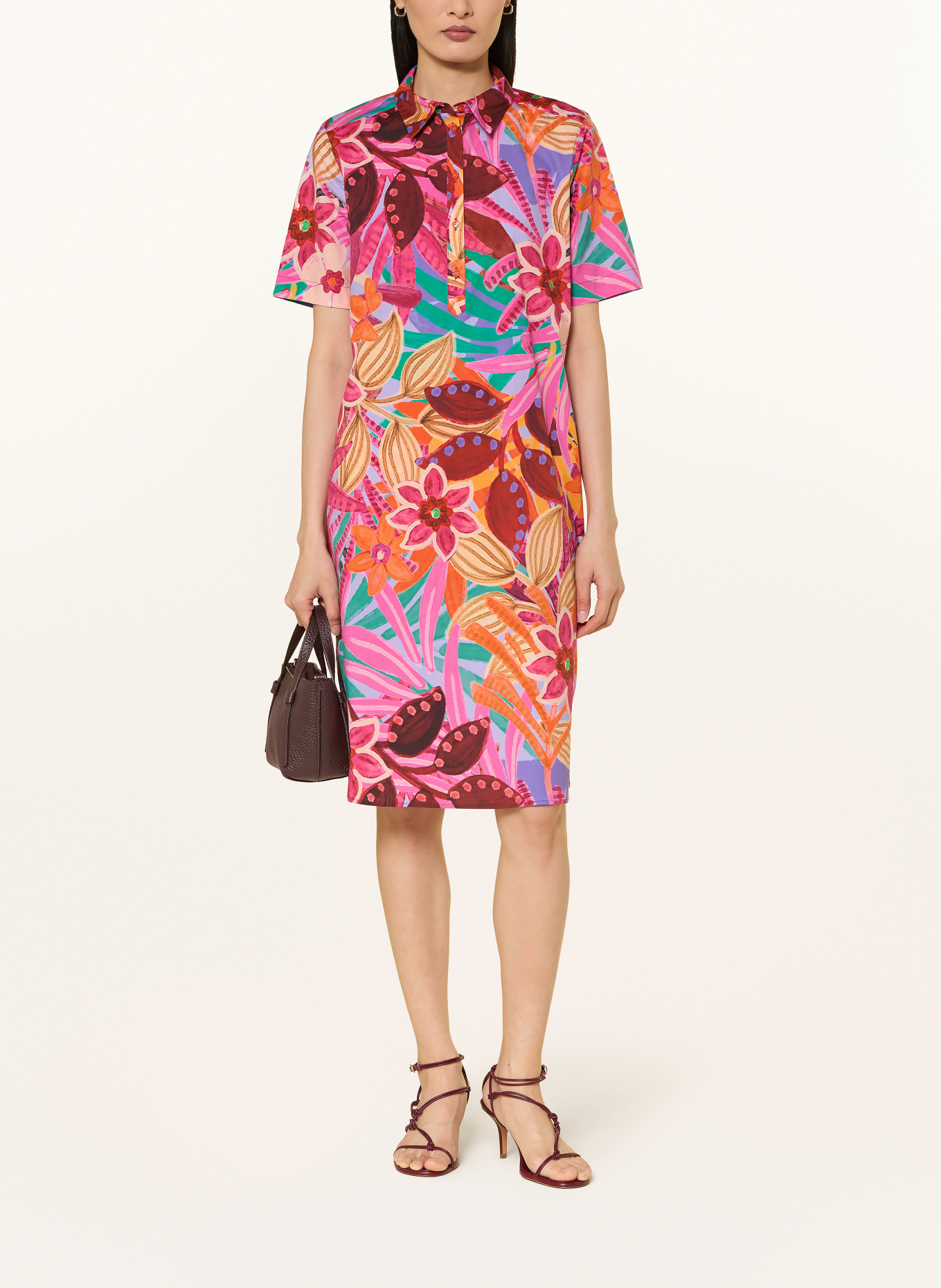 MILANO ITALY Shirt dress: ORANGE / PINK / GREEN