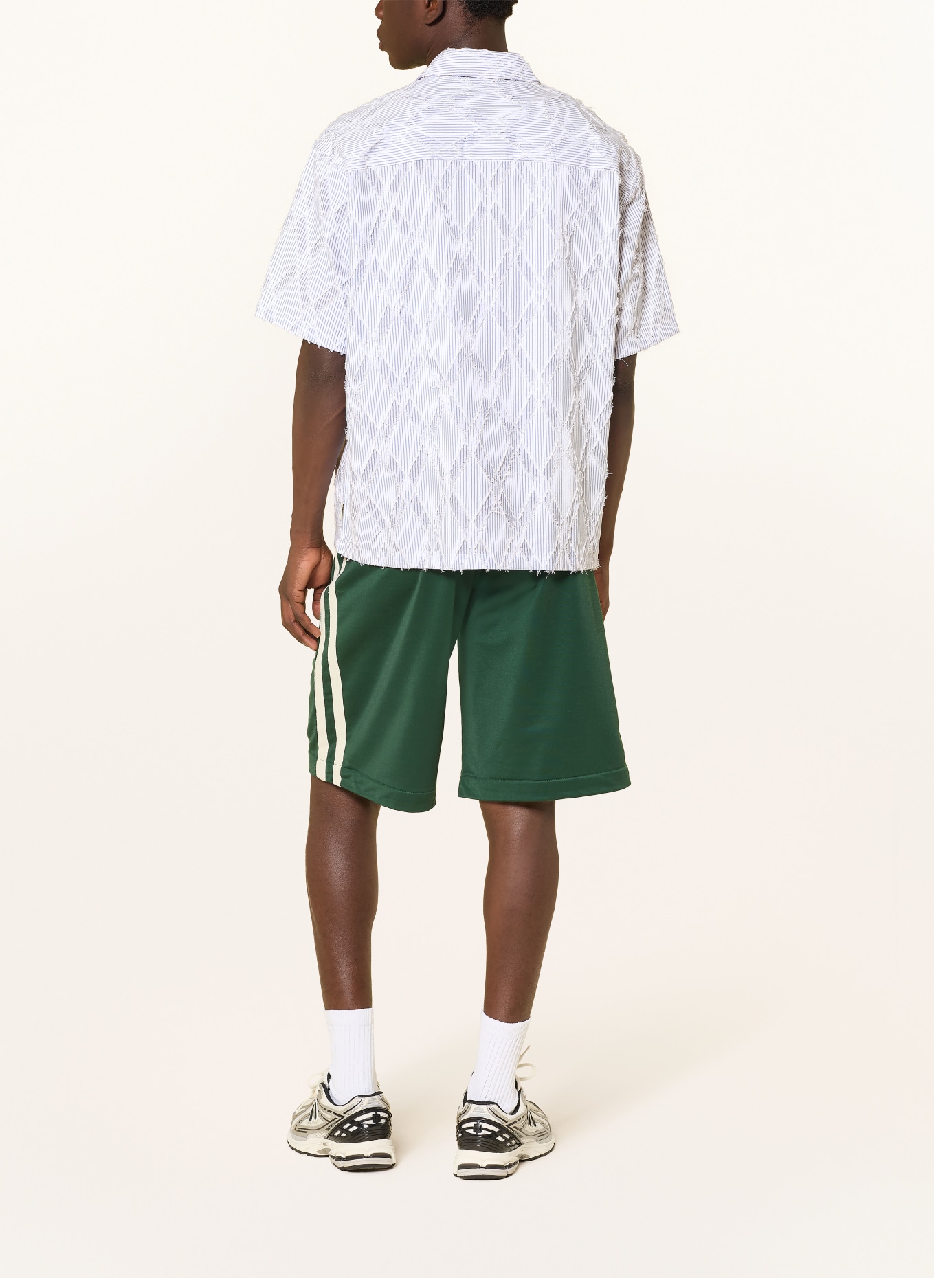 WOODBIRD Kurzarm-Hemd Comfort Fit: BLAU / WEISS