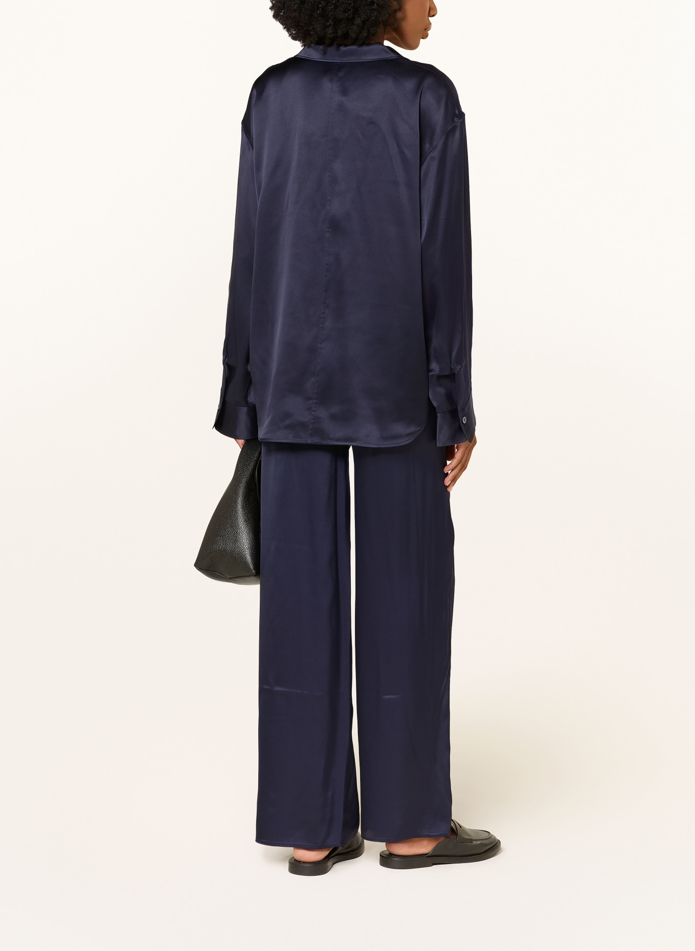 ARKET Silk blouse: DARK BLUE