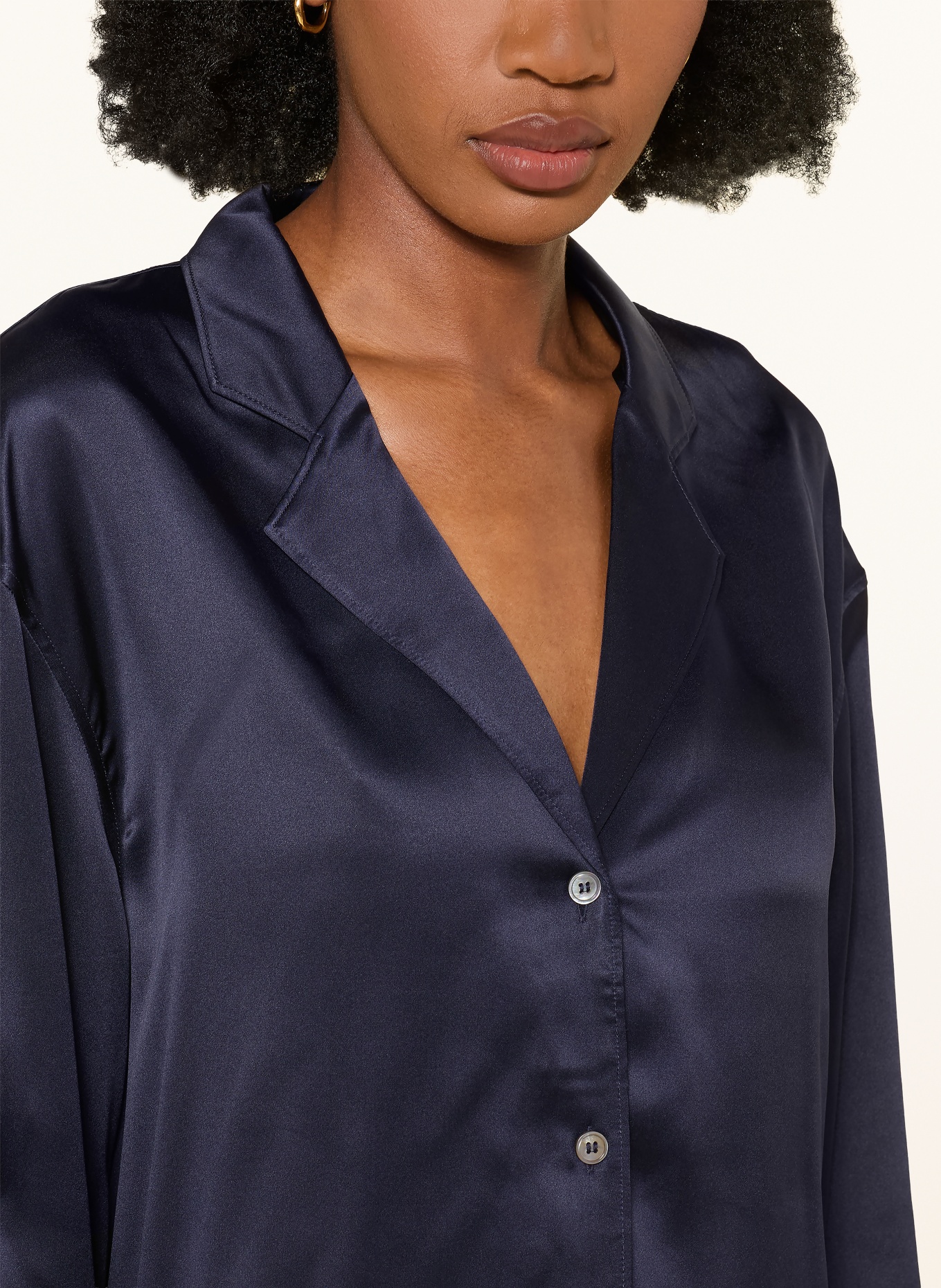 ARKET Silk blouse: DARK BLUE