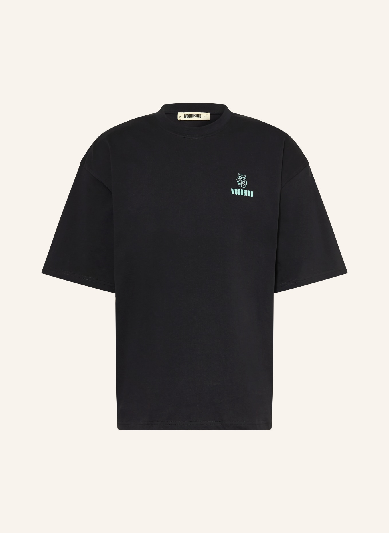 WOODBIRD T-Shirt WBBEAM: SCHWARZ / MINT