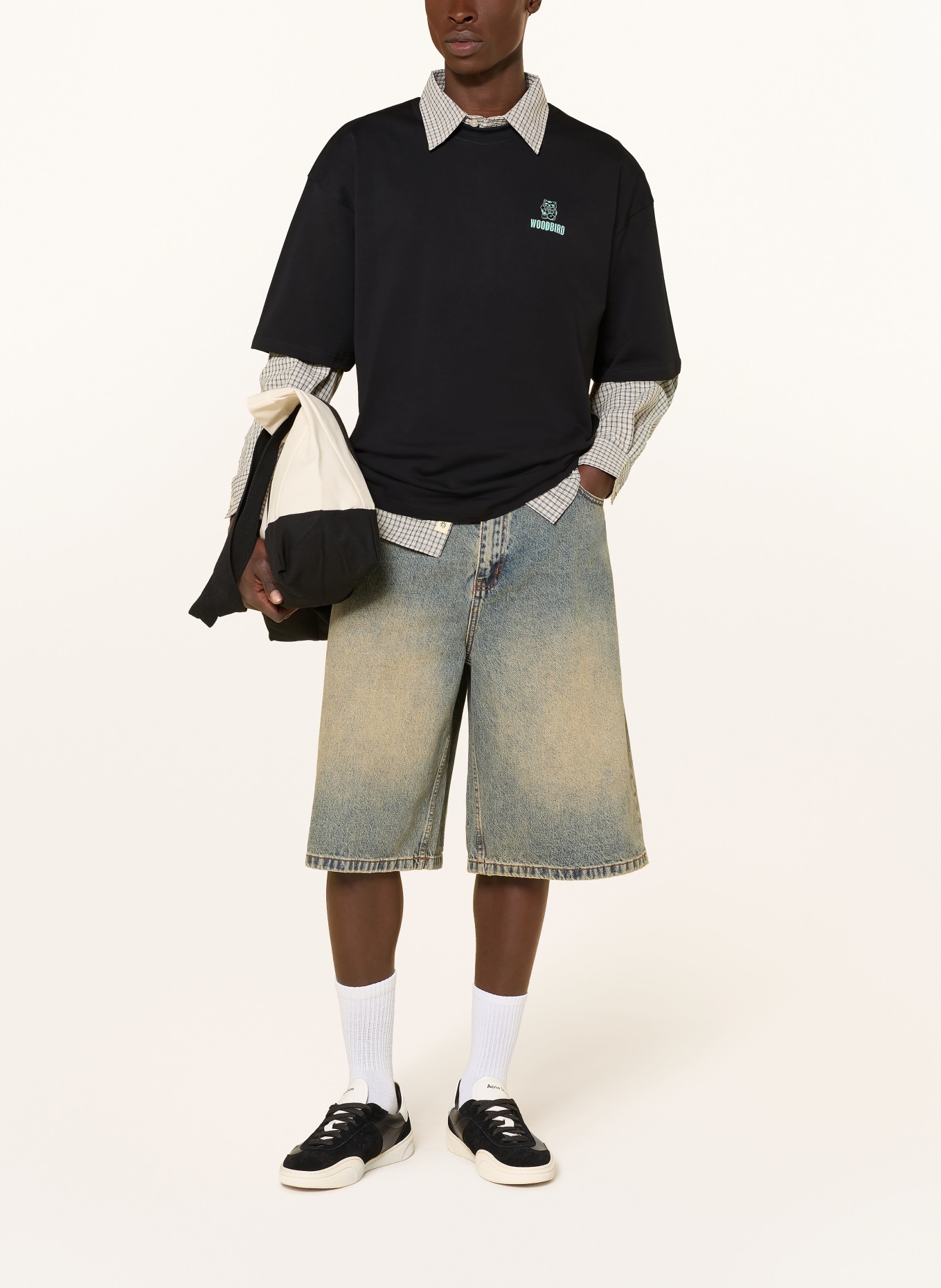WOODBIRD T-Shirt WBBEAM: SCHWARZ / MINT