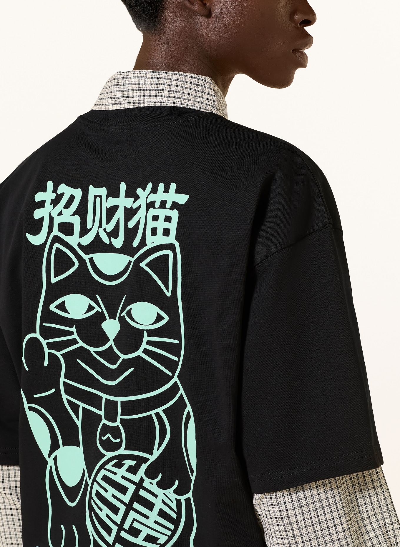 WOODBIRD T-Shirt WBBEAM: SCHWARZ / MINT