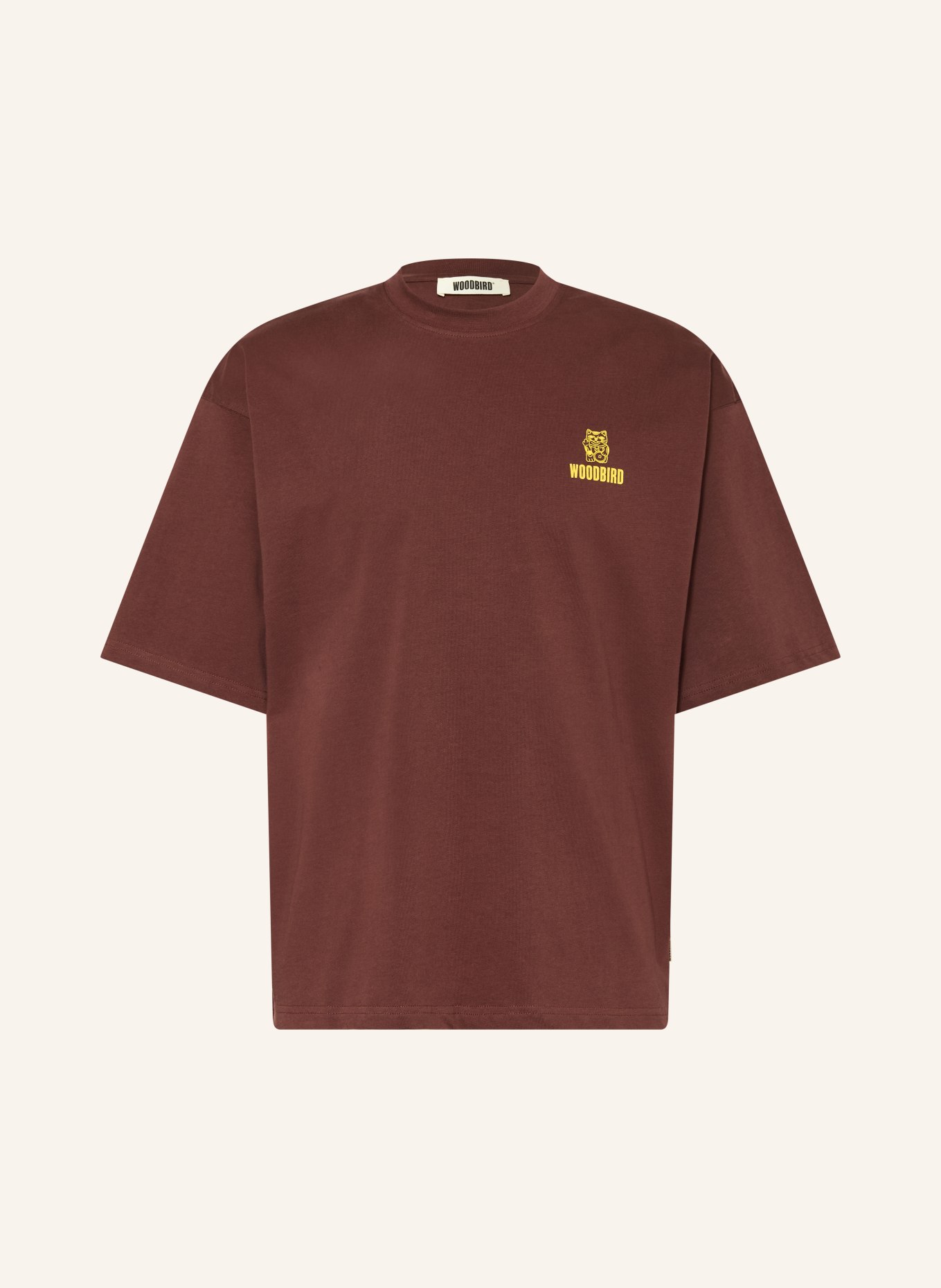 WOODBIRD T-shirt WBBEAM: BROWN / DARK YELLOW