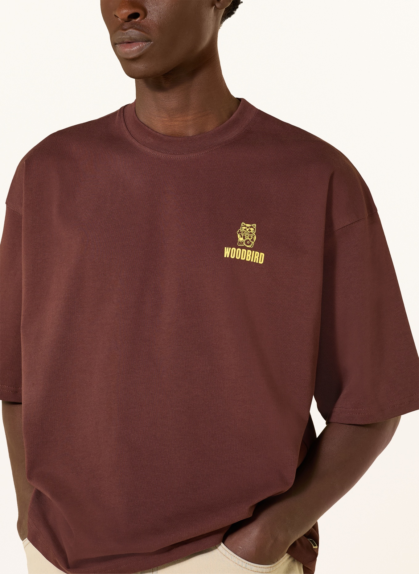 WOODBIRD T-shirt WBBEAM: BROWN / DARK YELLOW