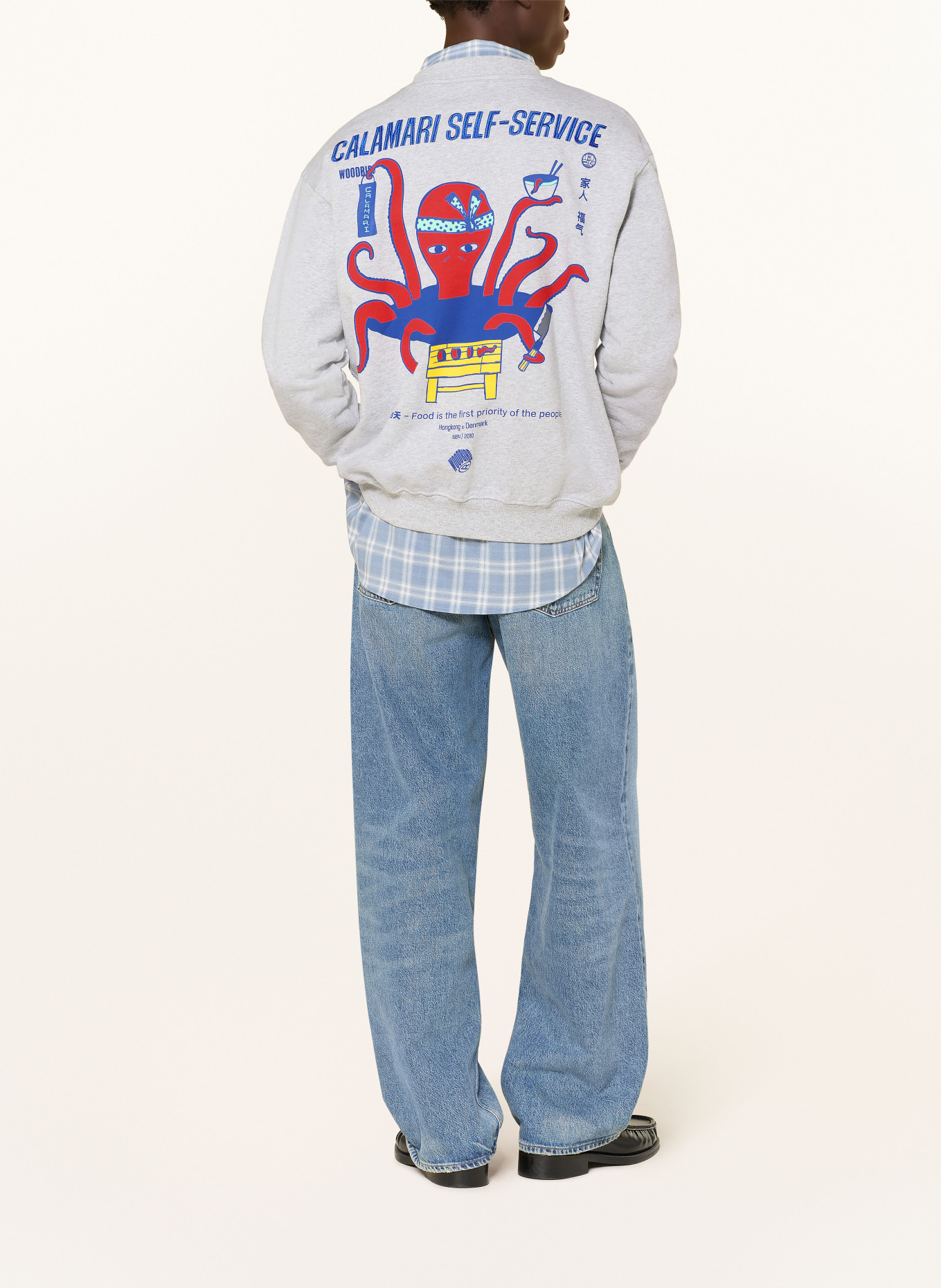 WOODBIRD Sweatshirt WBCANE: GRAU / ROT / BLAU