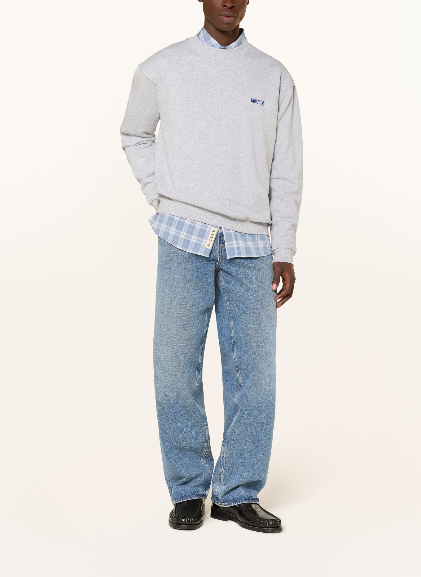 WOODBIRD Sweatshirt WBCANE: GRAU / ROT / BLAU