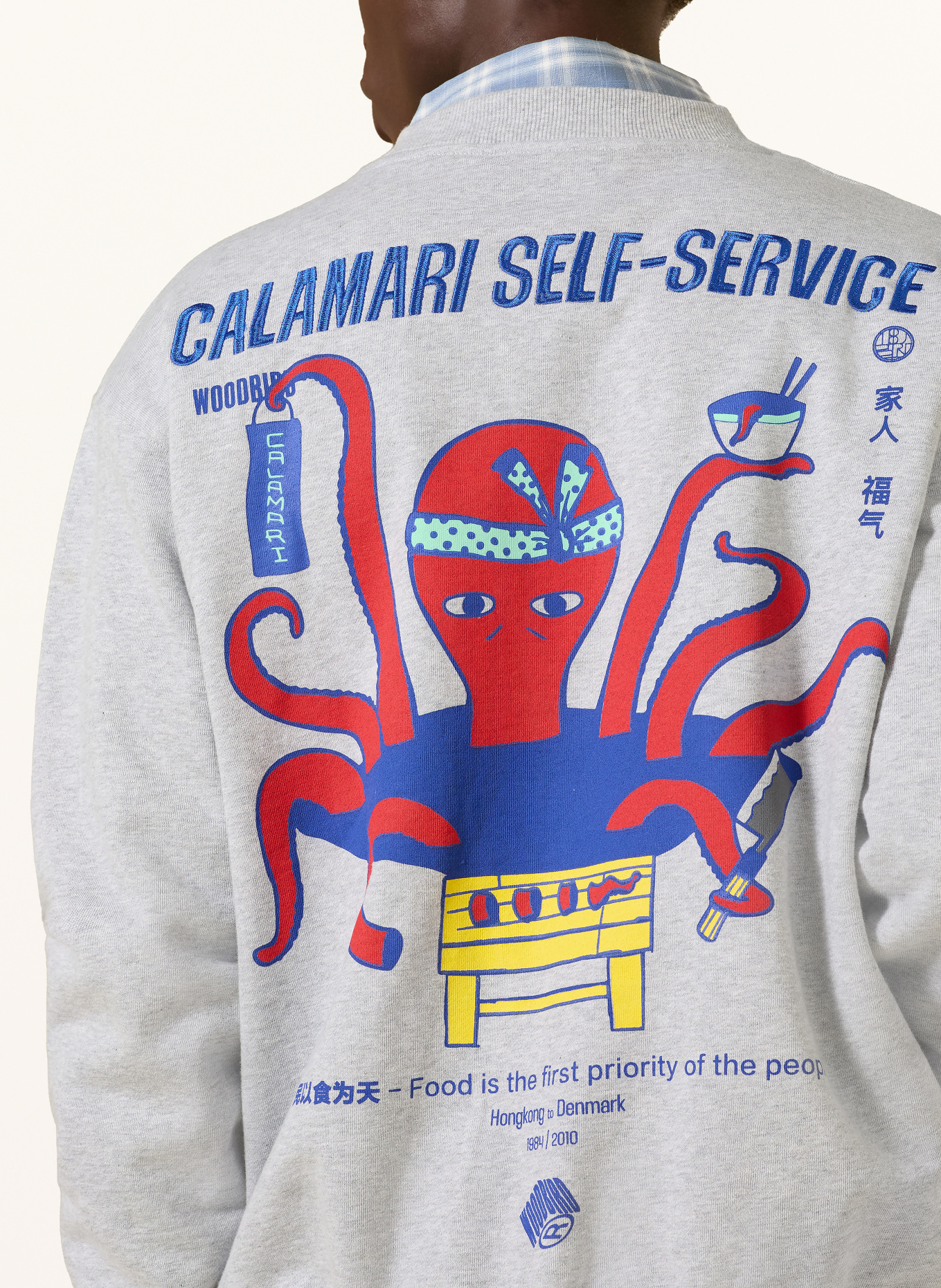 WOODBIRD Sweatshirt WBCANE: GRAU / ROT / BLAU