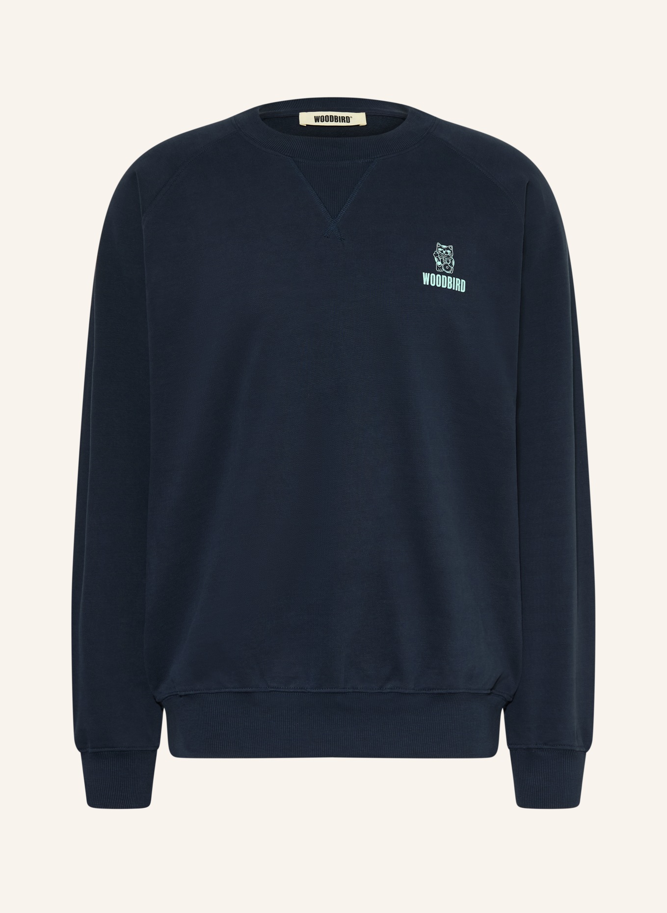 WOODBIRD Bluza WBZHANG LUCKY: GRANATOWY / TURKUSOWY