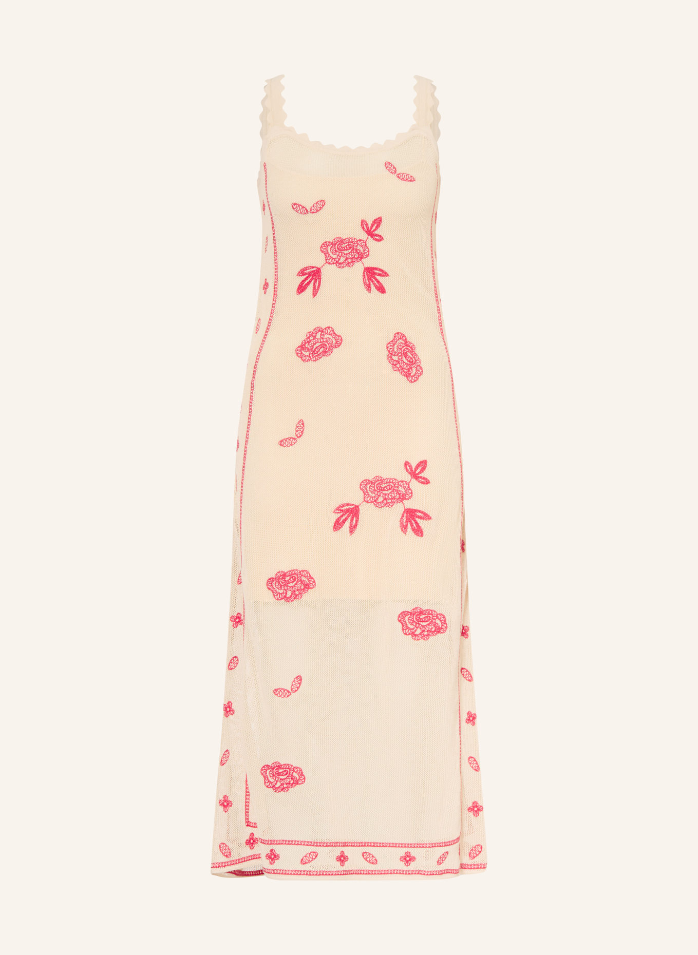 CLAUDIE PIERLOT Strickkleid: CREME / ROT