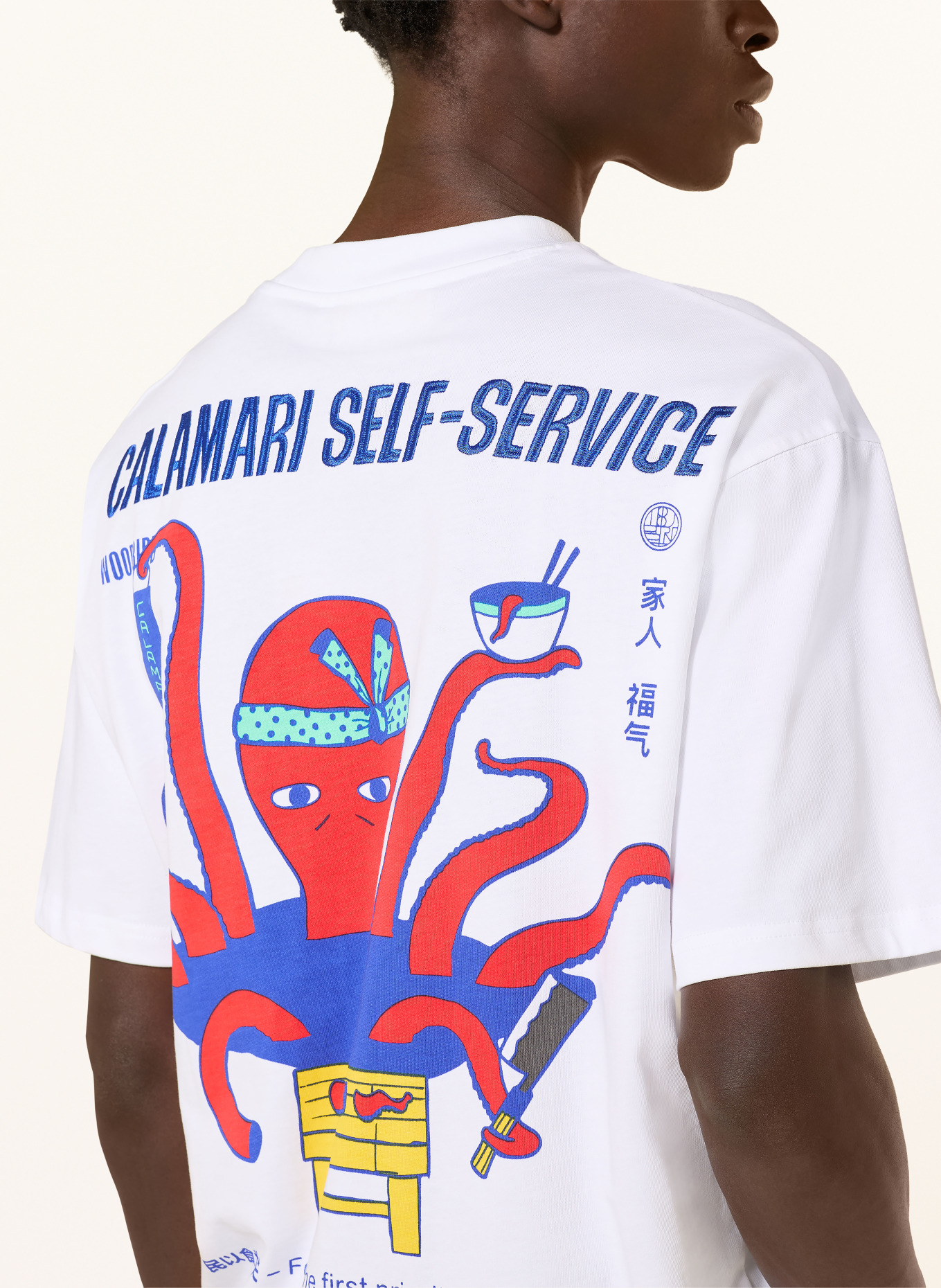 WOODBIRD T-Shirt WBBAINE OCTO: WEISS / ROT / BLAU