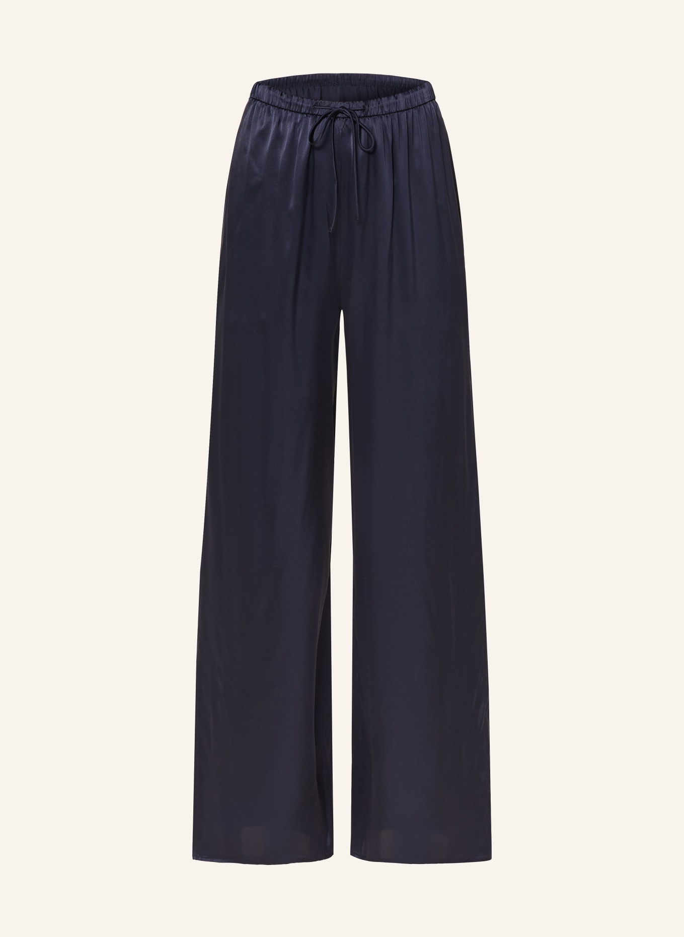ARKET Satijnen broek van zijde: DONKERBLAUW