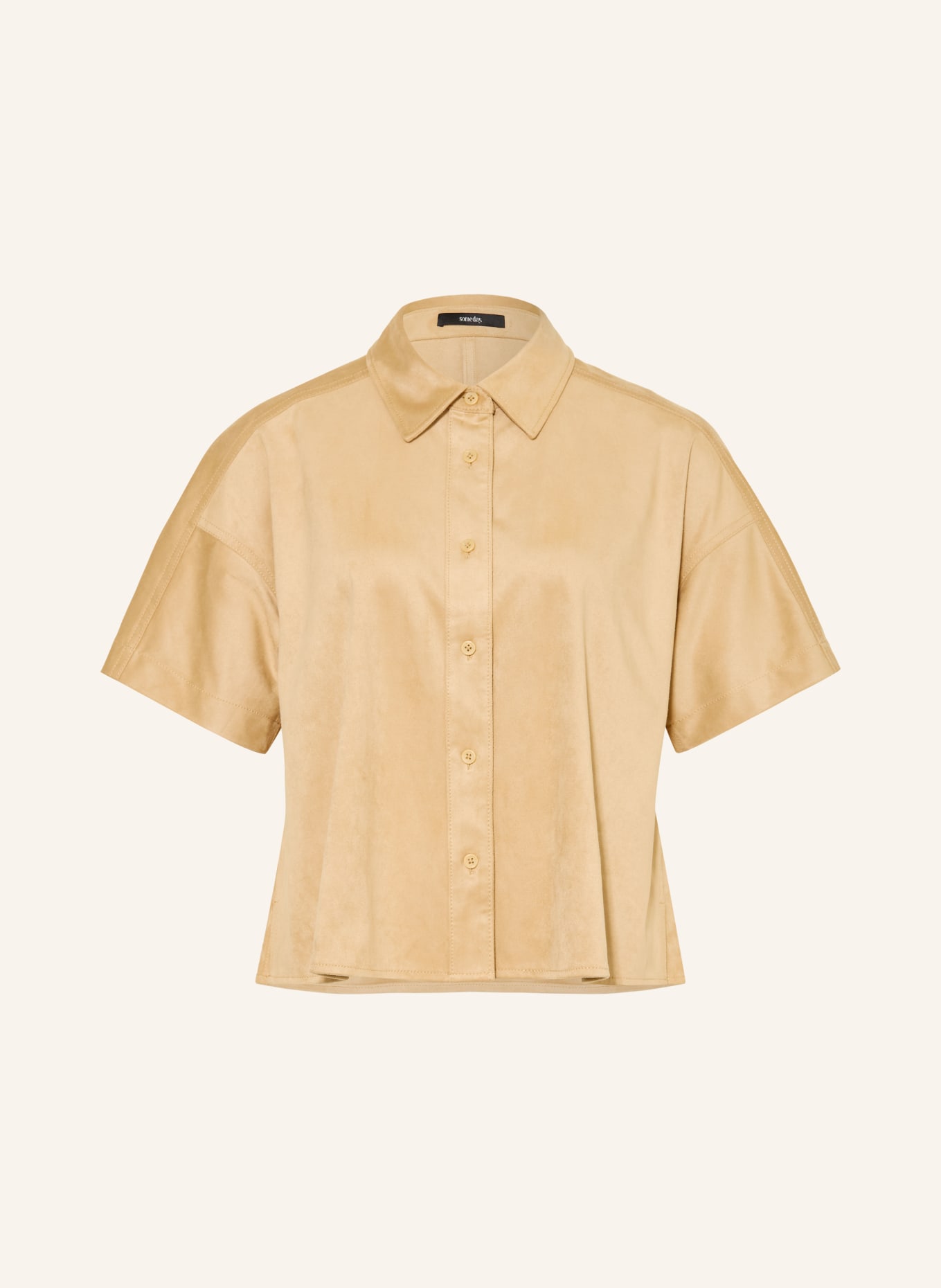 someday Blouse-chemise ZTINA aspect cuir: CHAMEAU
