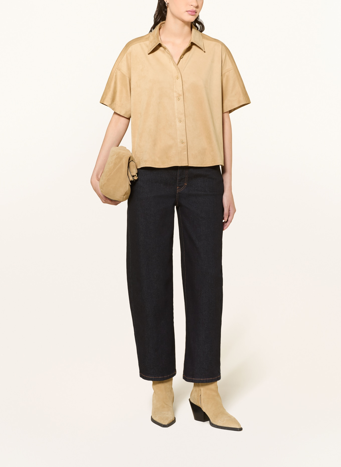 someday Blouse-chemise ZTINA aspect cuir: CHAMEAU