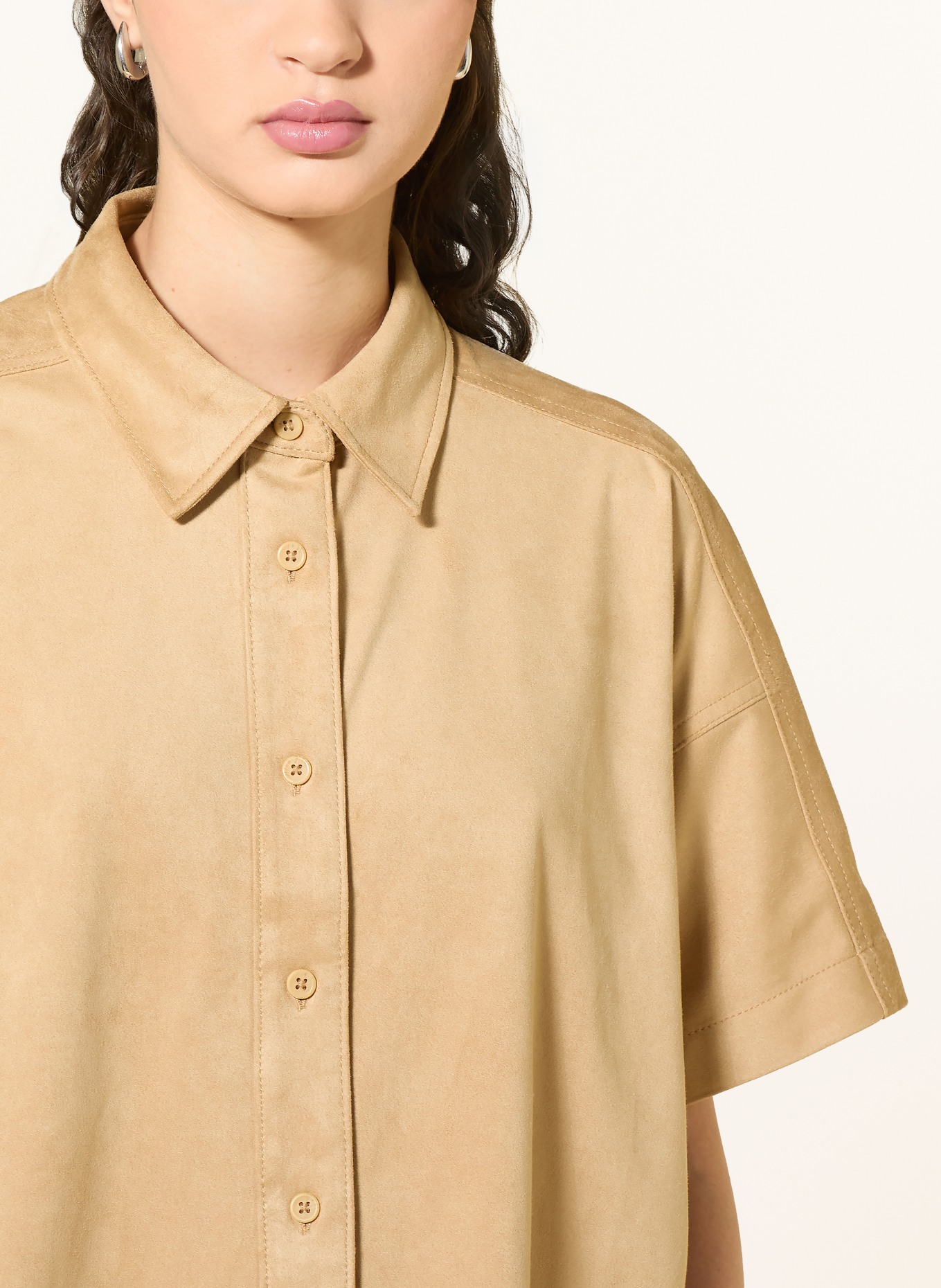 someday Blouse-chemise ZTINA aspect cuir: CHAMEAU