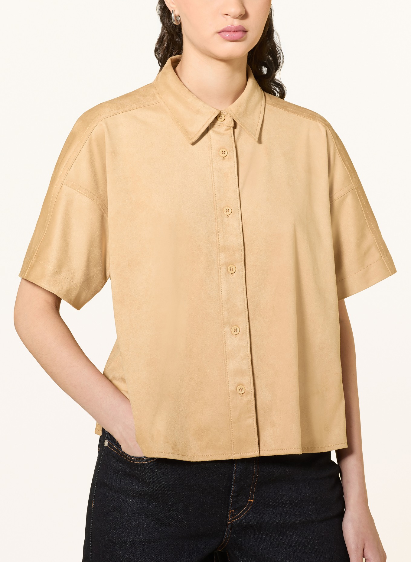 someday Blouse-chemise ZTINA aspect cuir: CHAMEAU