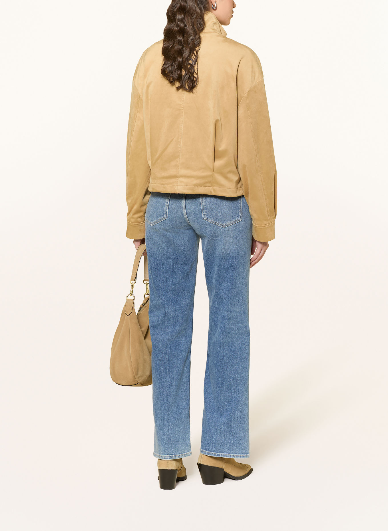 someday NEILA leather-look boxy jacket: LIGHT BROWN