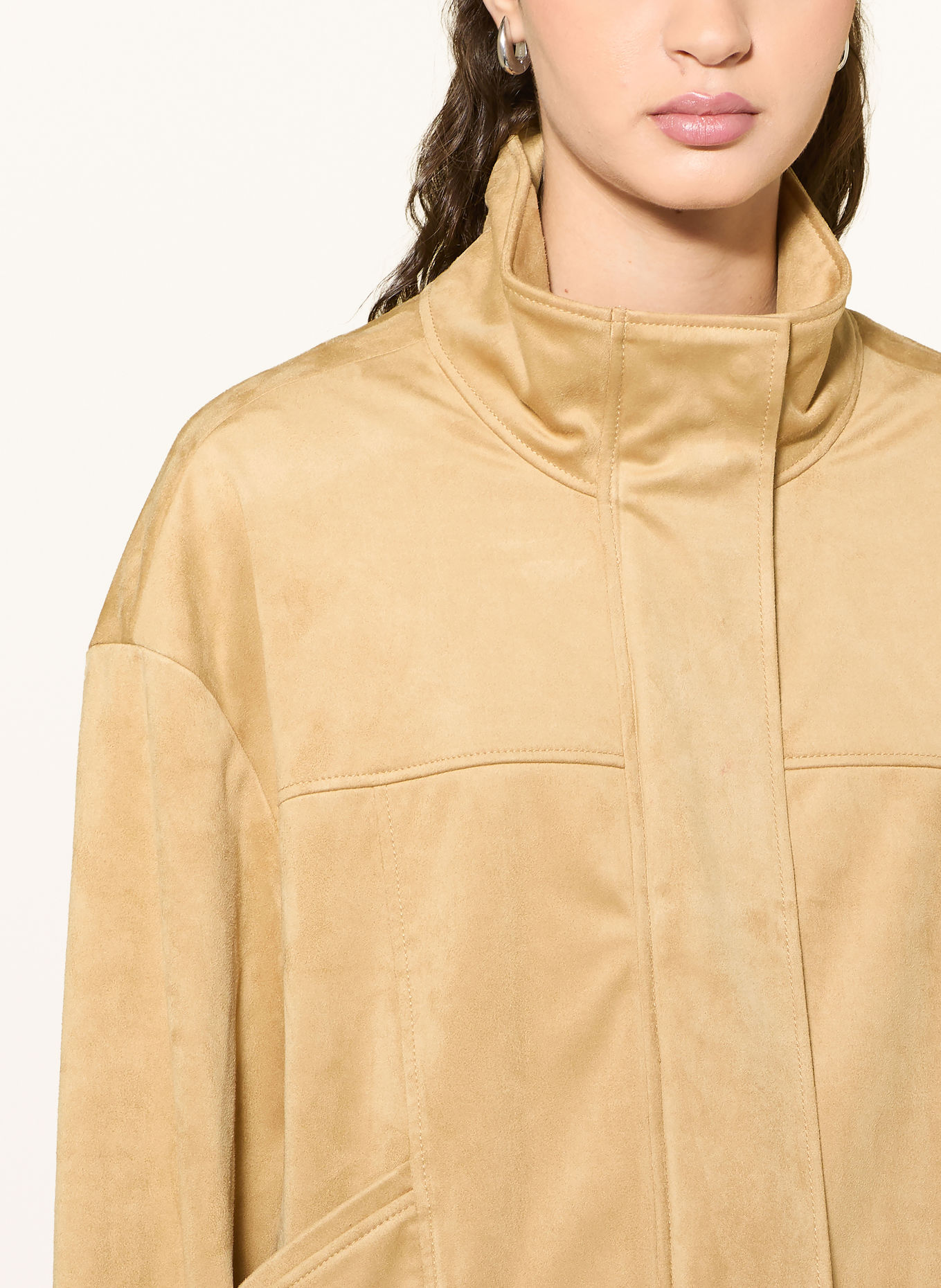 someday NEILA leather-look boxy jacket: LIGHT BROWN