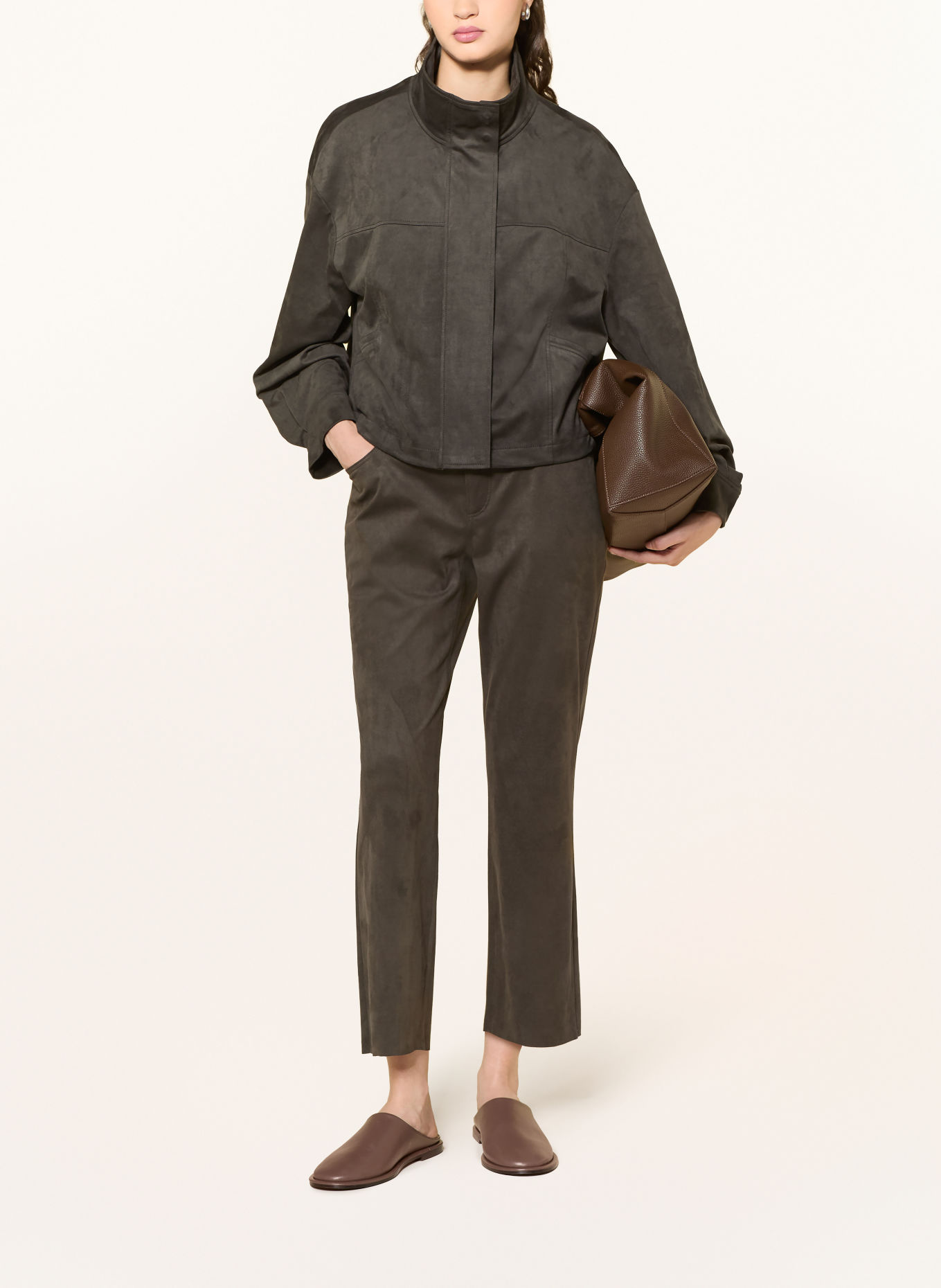 someday Kastenjacke NEILA in Lederoptik: KHAKI