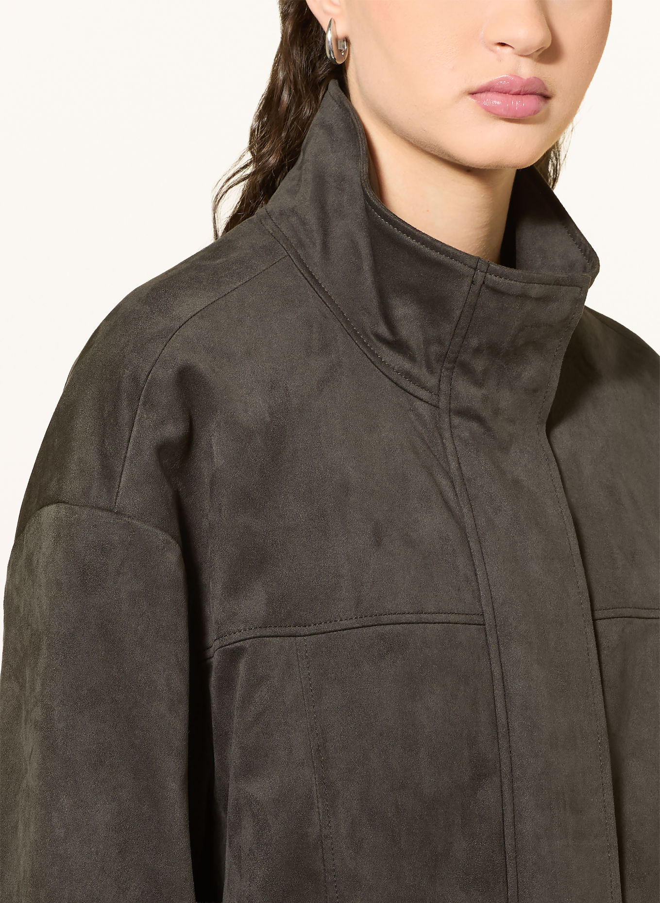 someday Kastenjacke NEILA in Lederoptik: KHAKI