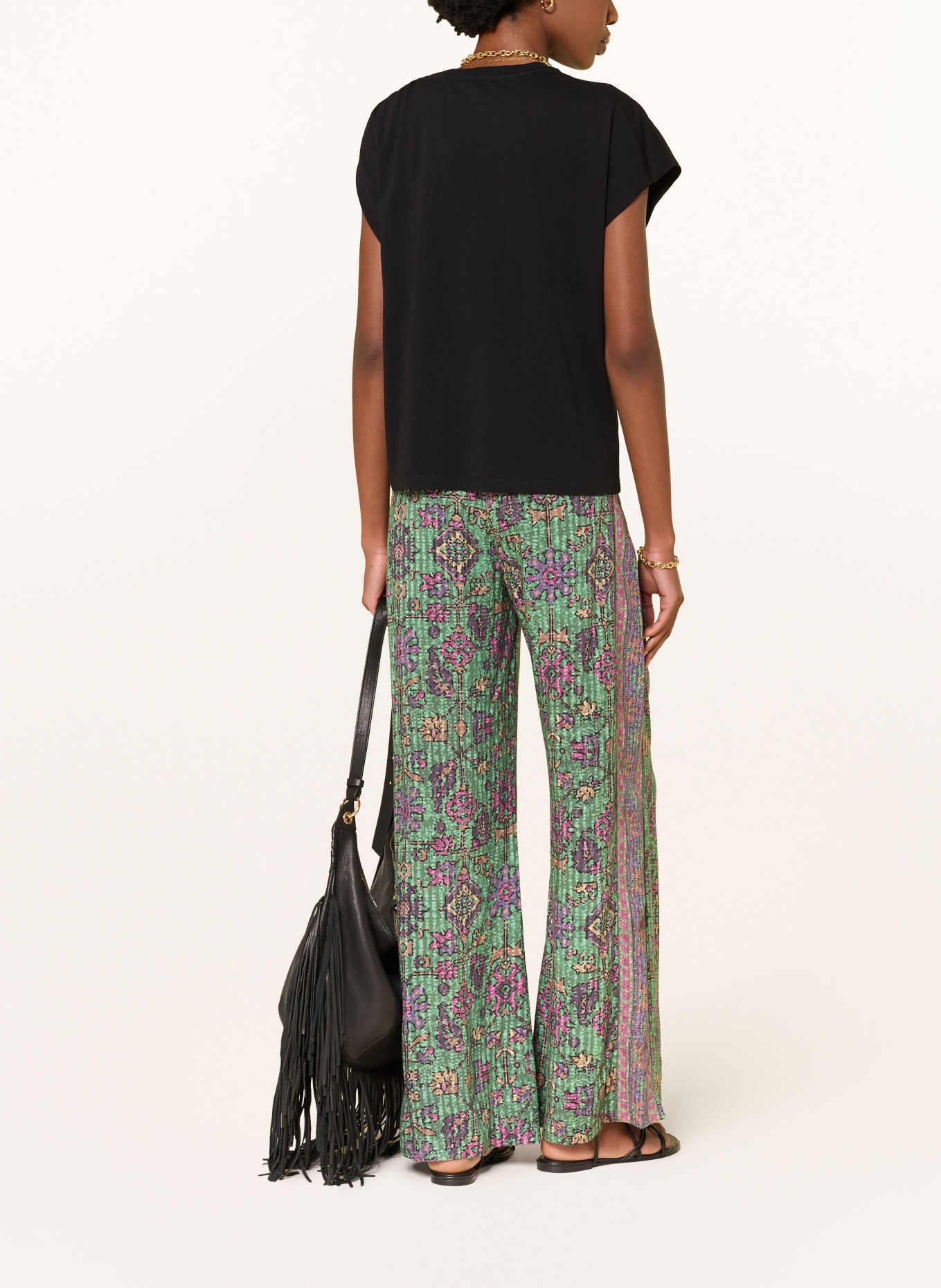 ba&sh PALI Marlene Pants: GREEN / PURPLE / PINK