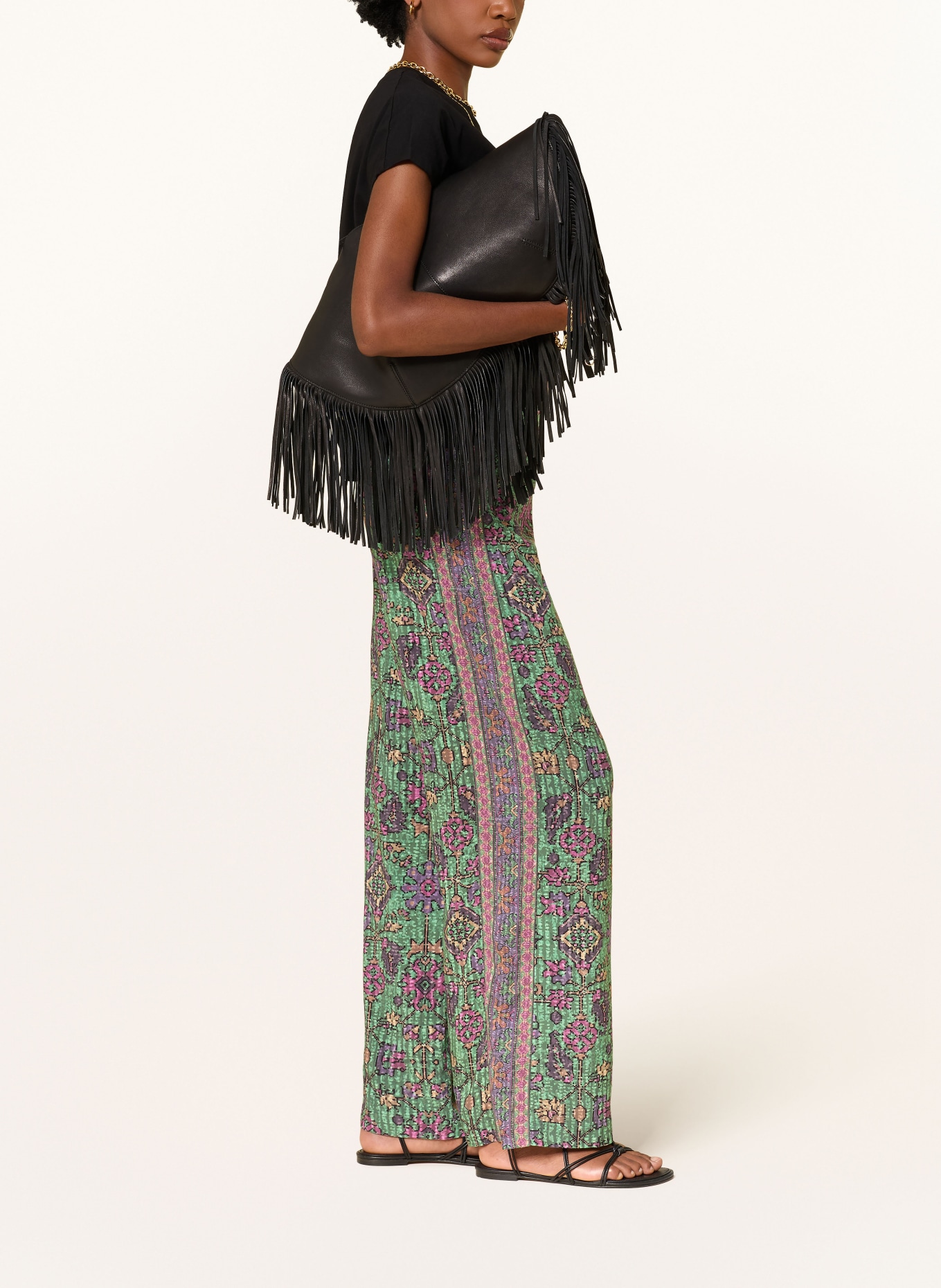 ba&sh PALI Marlene Pants: GREEN / PURPLE / PINK