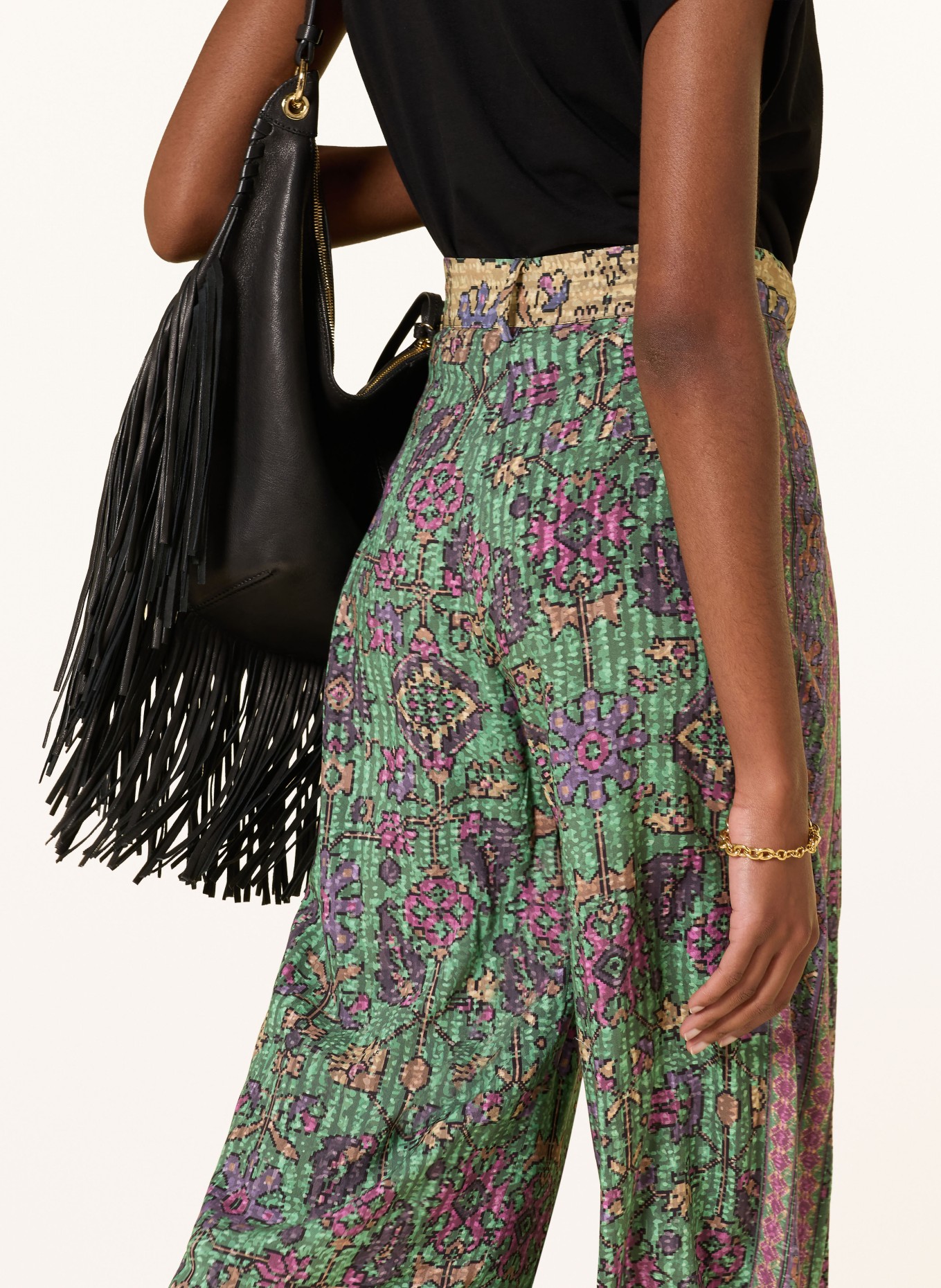 ba&sh PALI Marlene Pants: GREEN / PURPLE / PINK