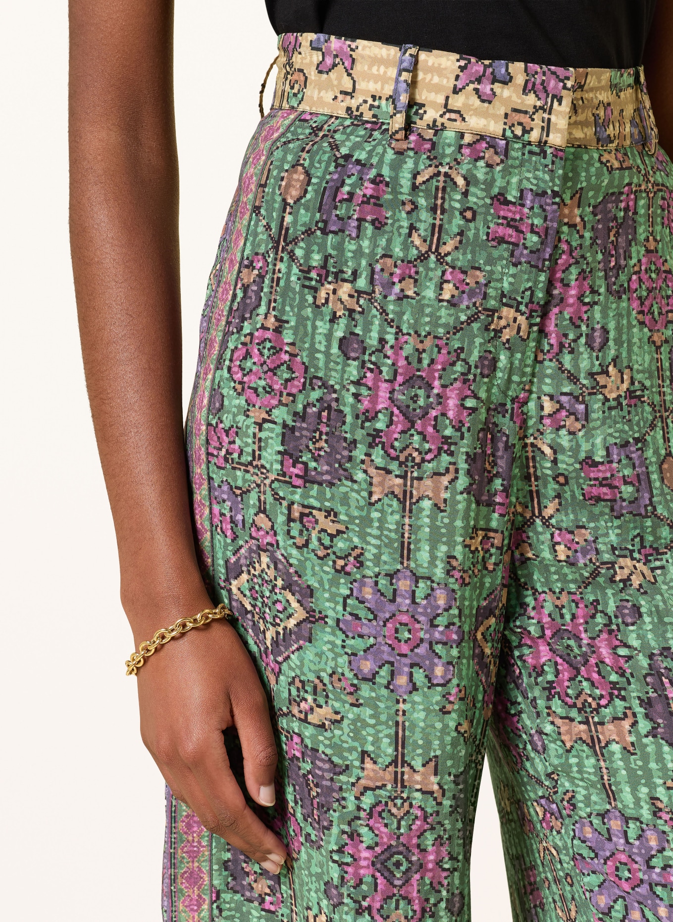ba&sh PALI Marlene Pants: GREEN / PURPLE / PINK