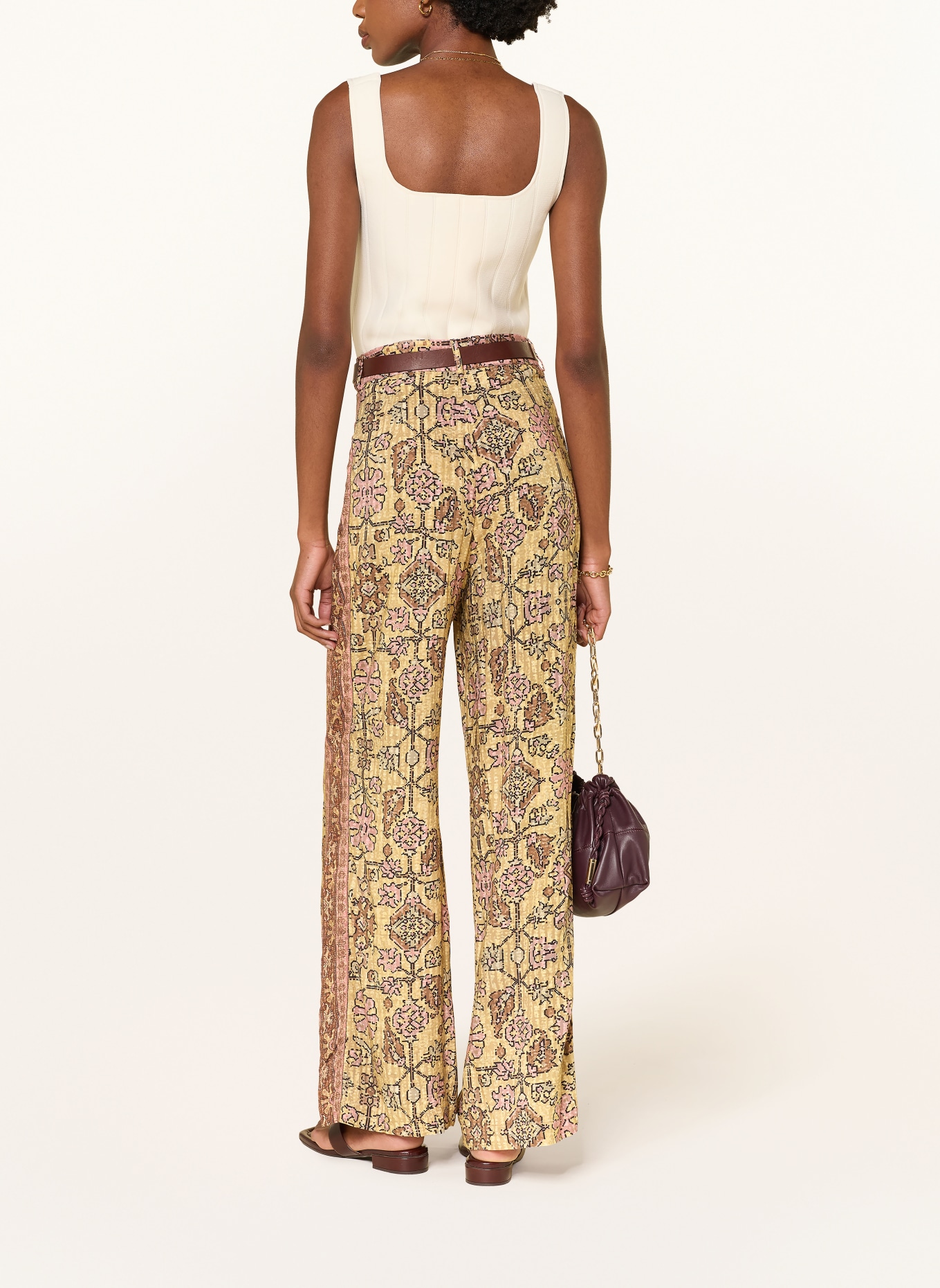 ba&sh Marlenehose PALI: GELB / BRAUN / PINK