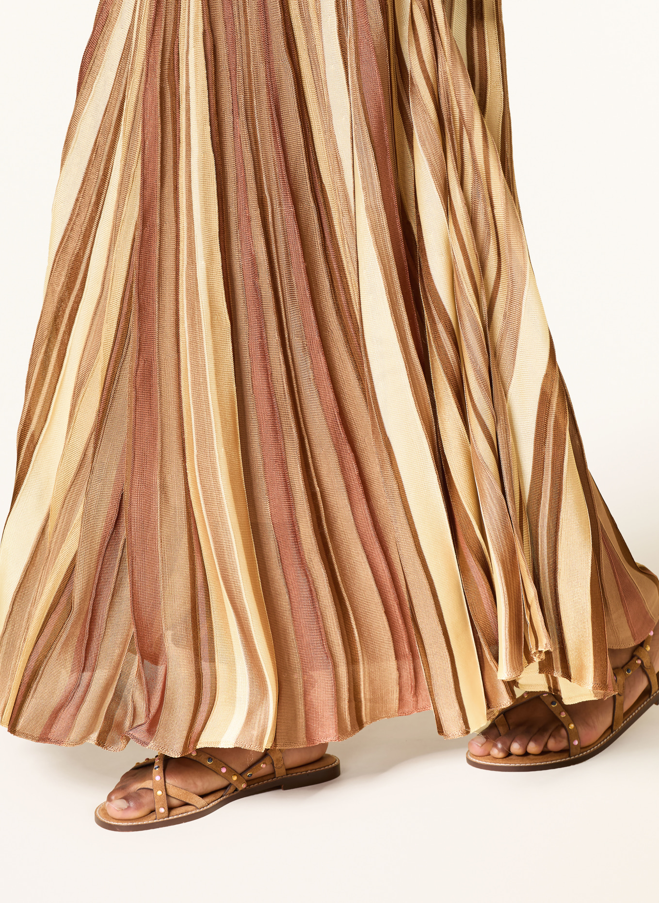 ba&sh RIMA Knit Skirt: BROWN / LIGHT BROWN / DARK RED