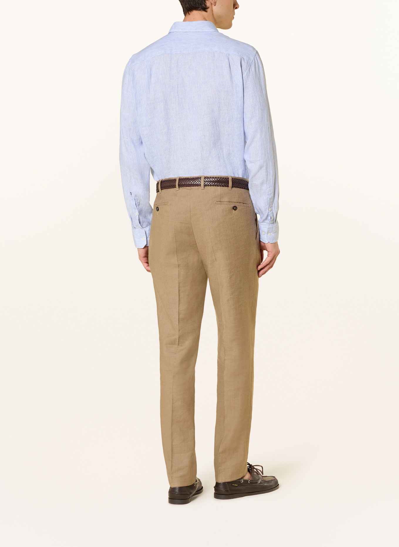 seidensticker Leinenhemd Regular Fit: HELLBLAU / WEISS