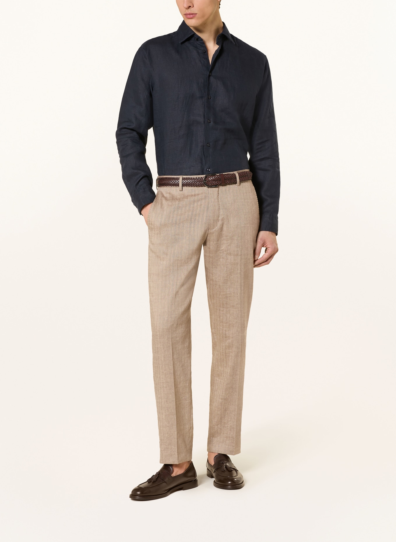 seidensticker Leinenhemd Regular Fit: DUNKELBLAU
