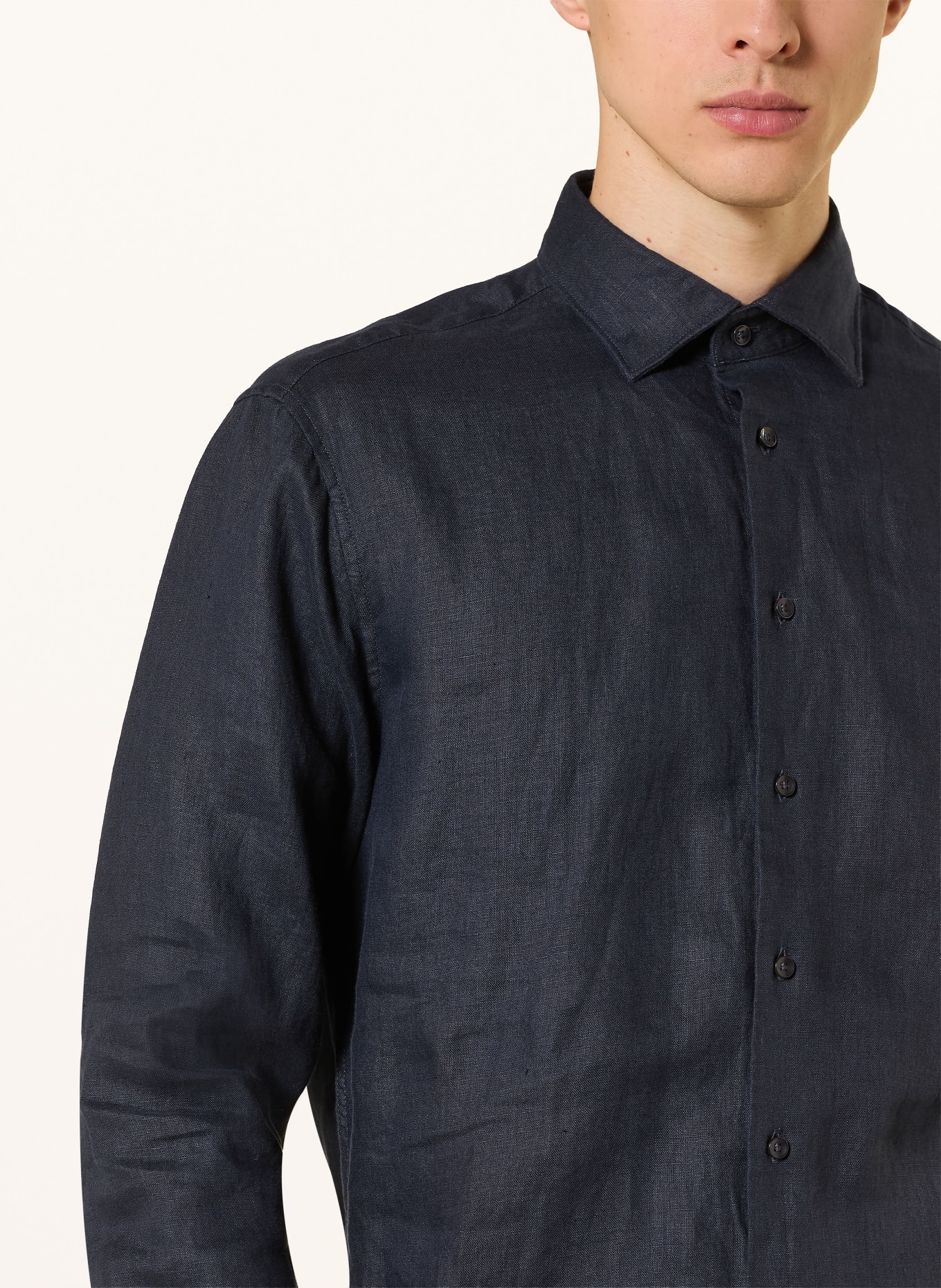 seidensticker Leinenhemd Regular Fit: DUNKELBLAU