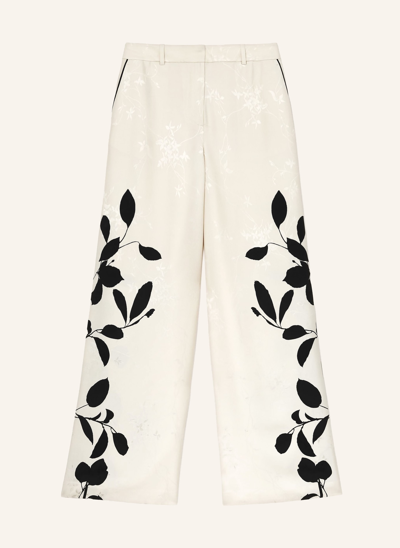 REISS Marlene-broek DELILAH van satijn: LICHTBRUIN / ZWART