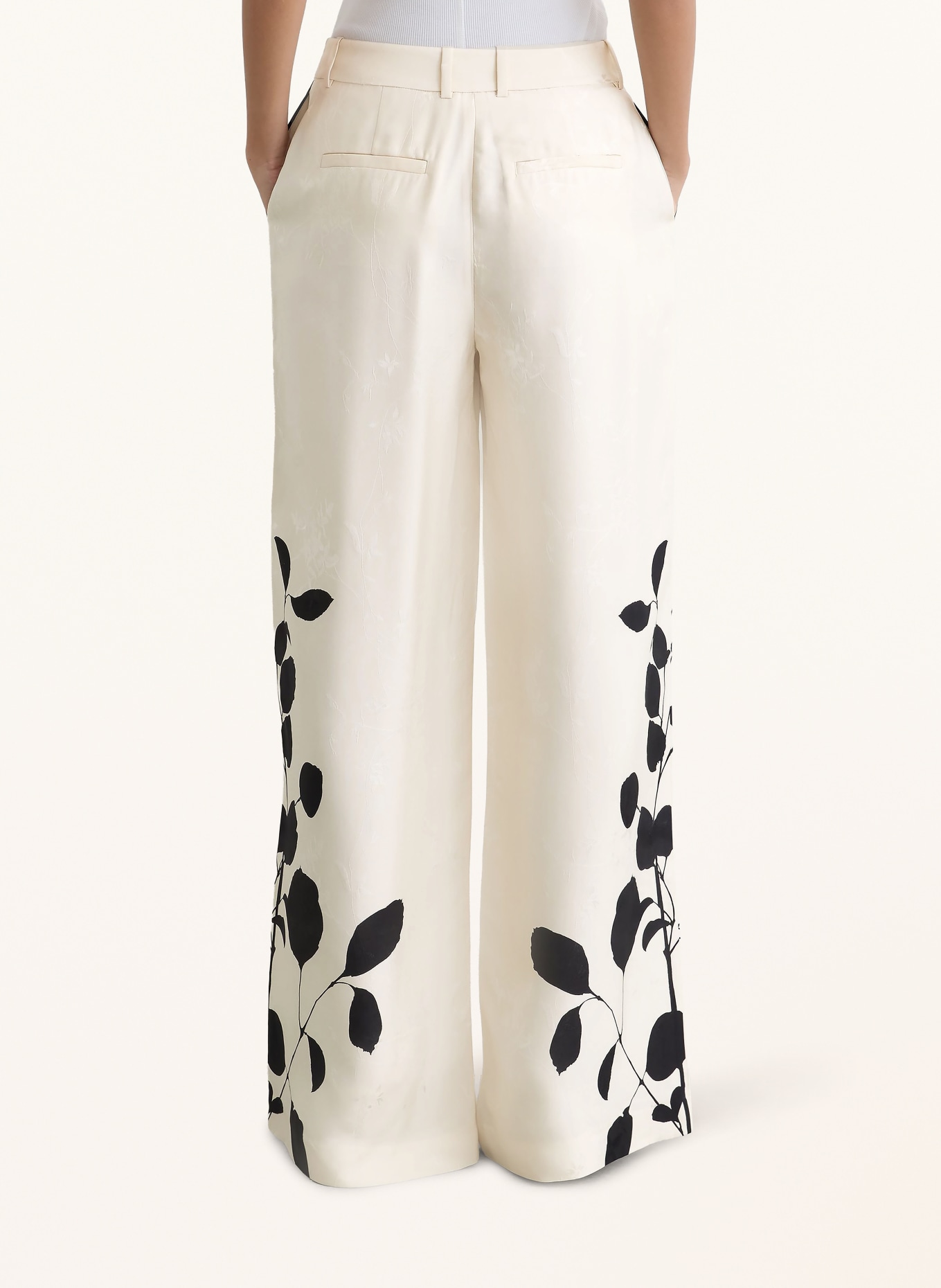REISS Marlene-broek DELILAH van satijn: LICHTBRUIN / ZWART