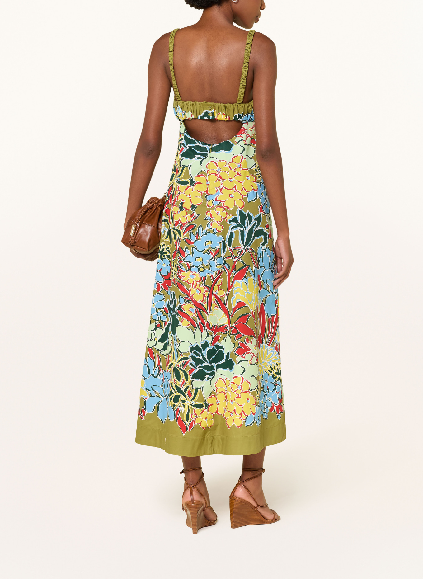 ALÉMAIS Robe SOLSTICE: OLIVE / JAUNE / BLEU CLAIR
