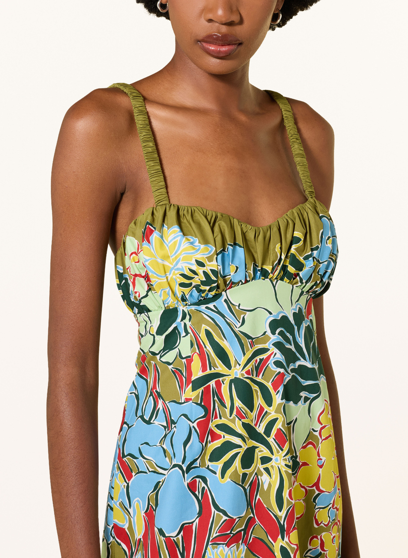 ALÉMAIS Robe SOLSTICE: OLIVE / JAUNE / BLEU CLAIR